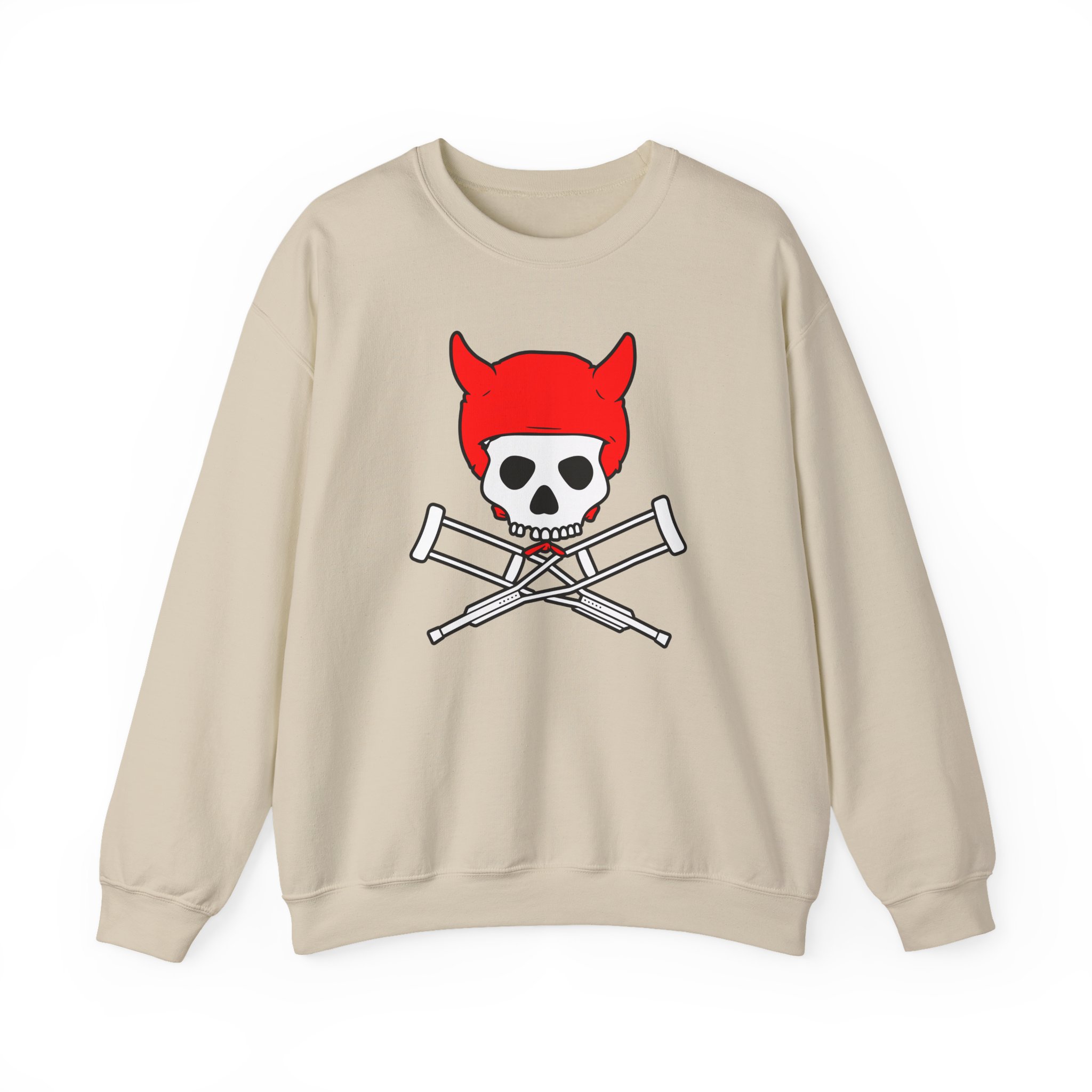 Jackass Devil Horns Skull & Crossbones Unisex Heavy Blendâ„¢ Crewneck Sweatshirt