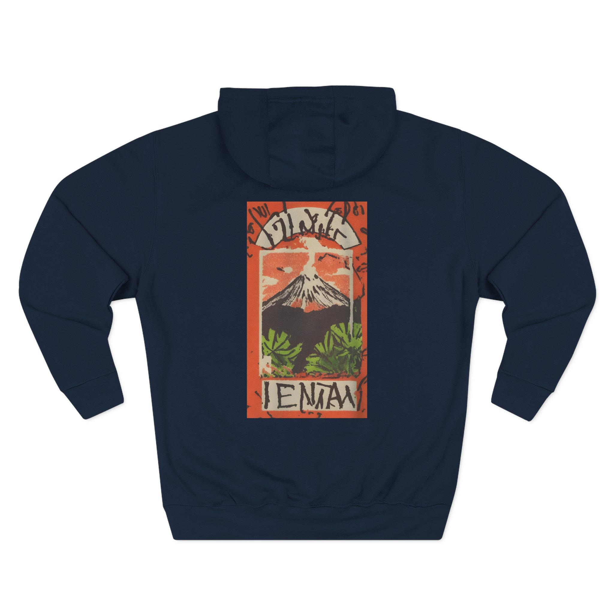 Jungle Volcano Art Three-Panel Fleece Hoodie