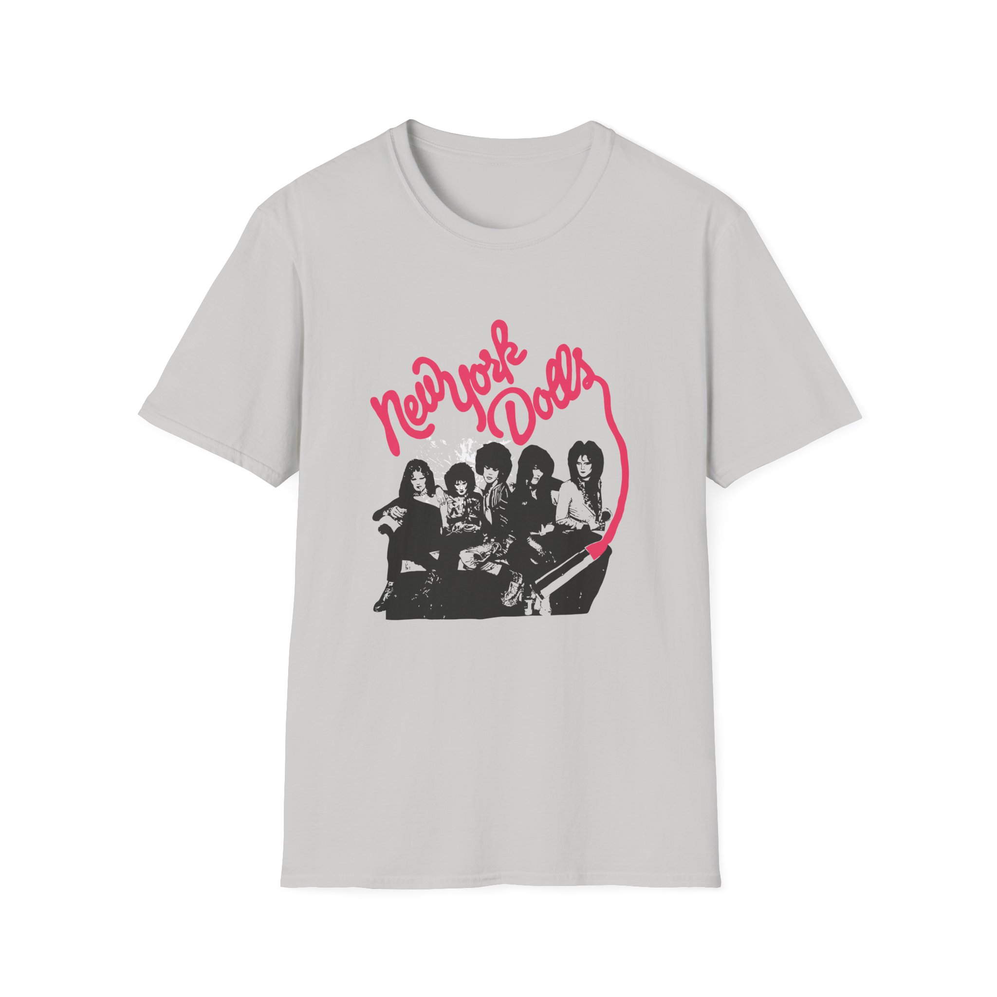New York Dolls Lipstick Logo Unisex Softstyle T-Shirt