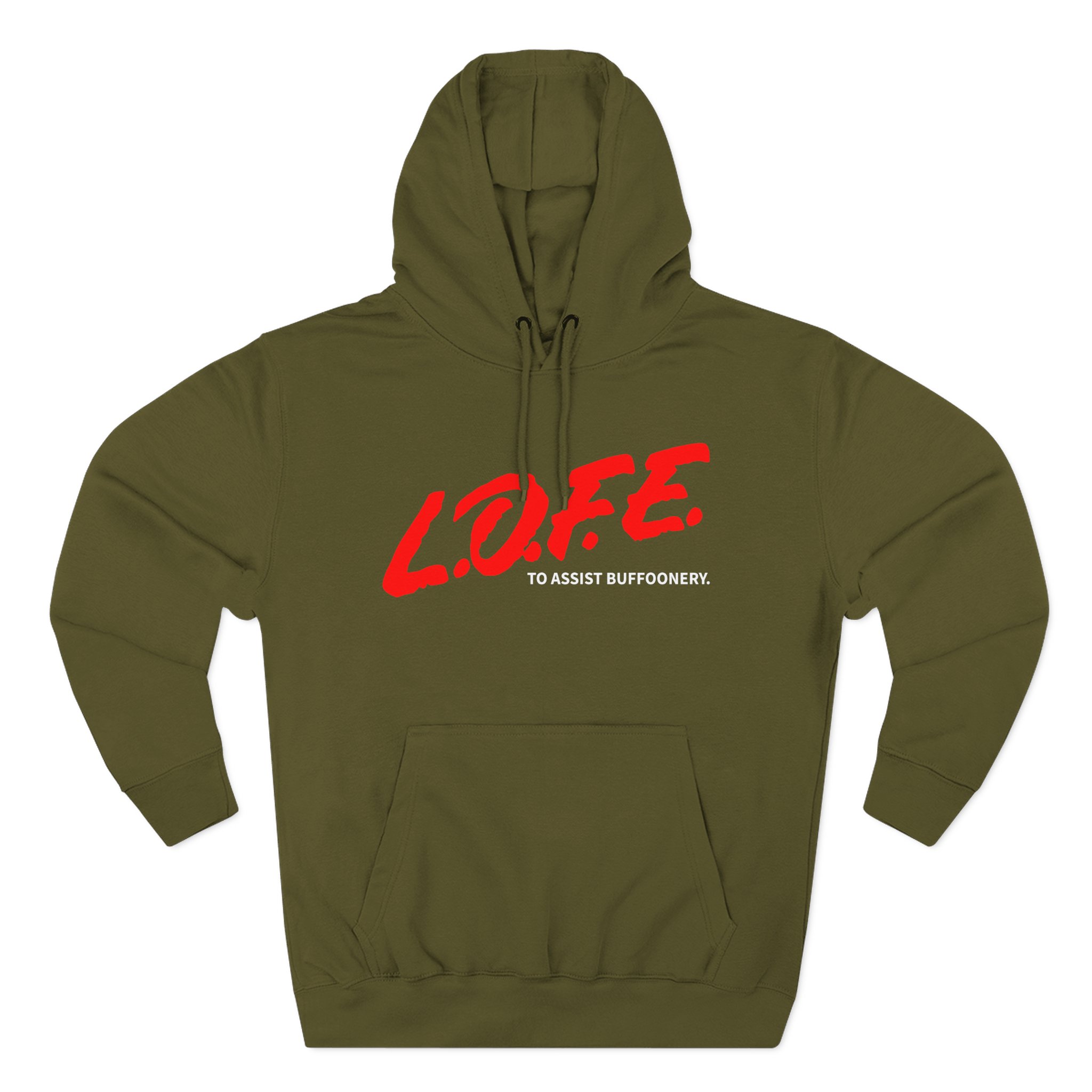 Lofe to Assist Buffoonery Three-Panel Fleece Hoodie