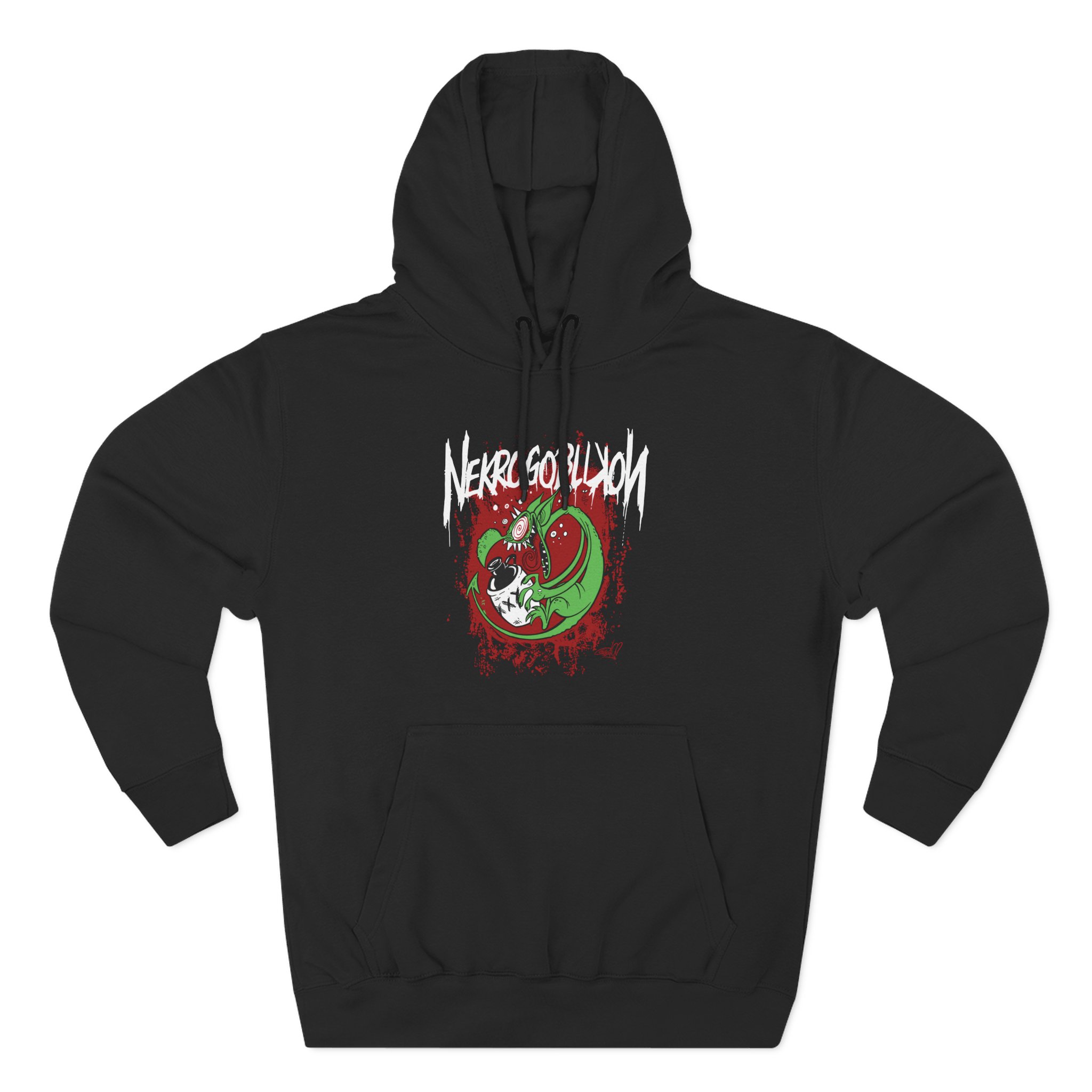 Nekrogoblikon Drunk Goblin Three-Panel Fleece Hoodie