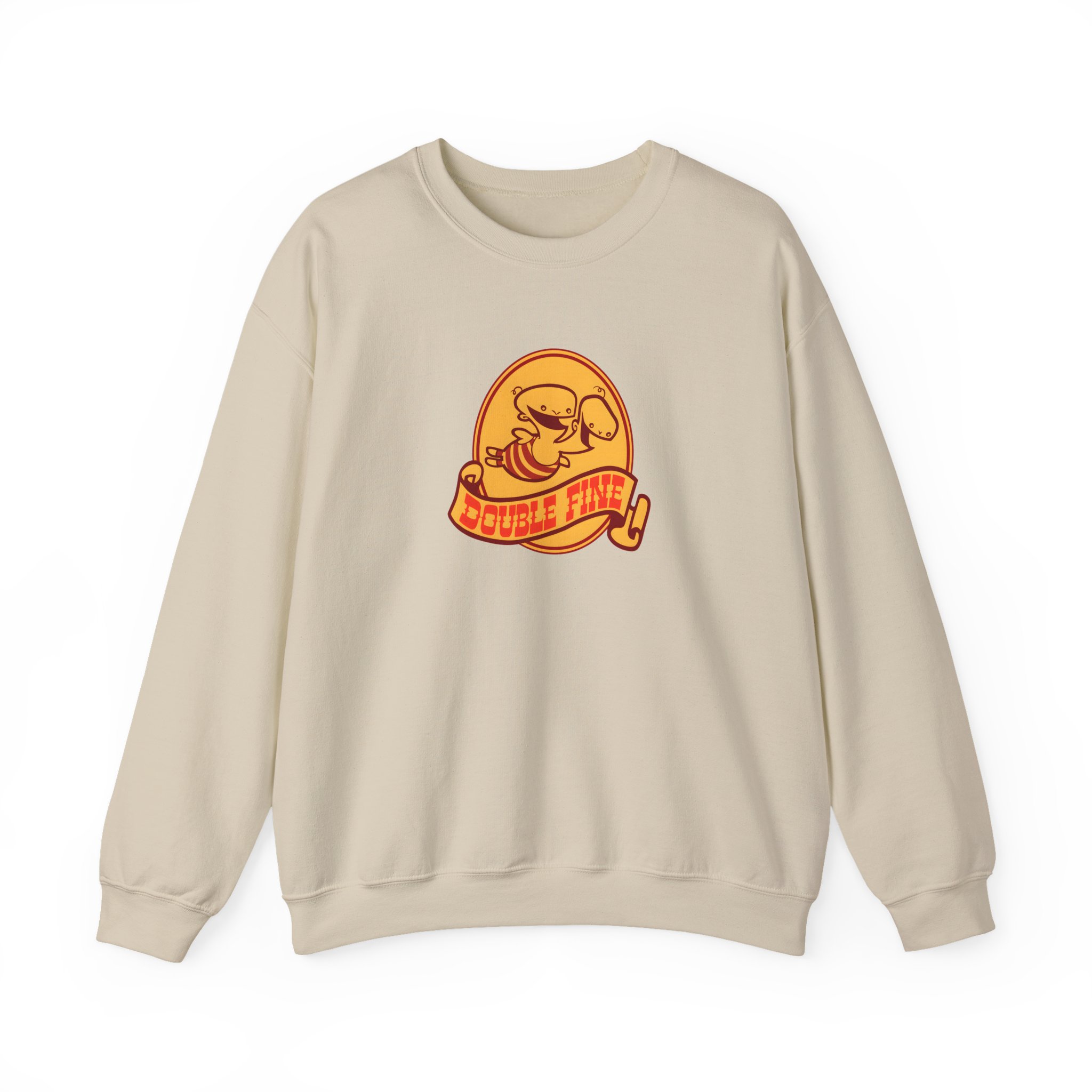 Double Fine Golden Two-headed Baby Unisex Heavy Blendâ„¢ Crewneck Sweatshirt