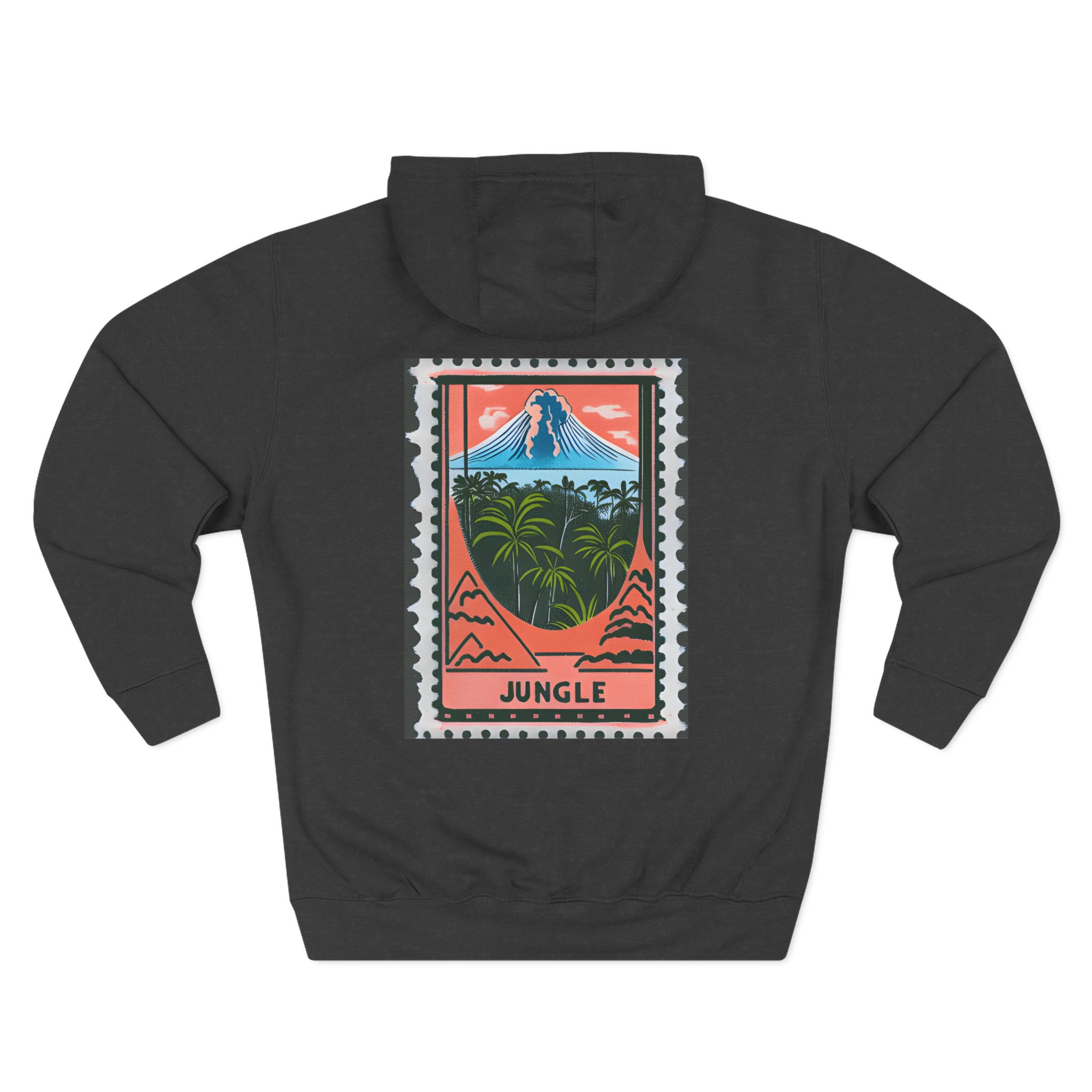 Jungle / Volcano Paradise Stamp Three-Panel Fleece Hoodie