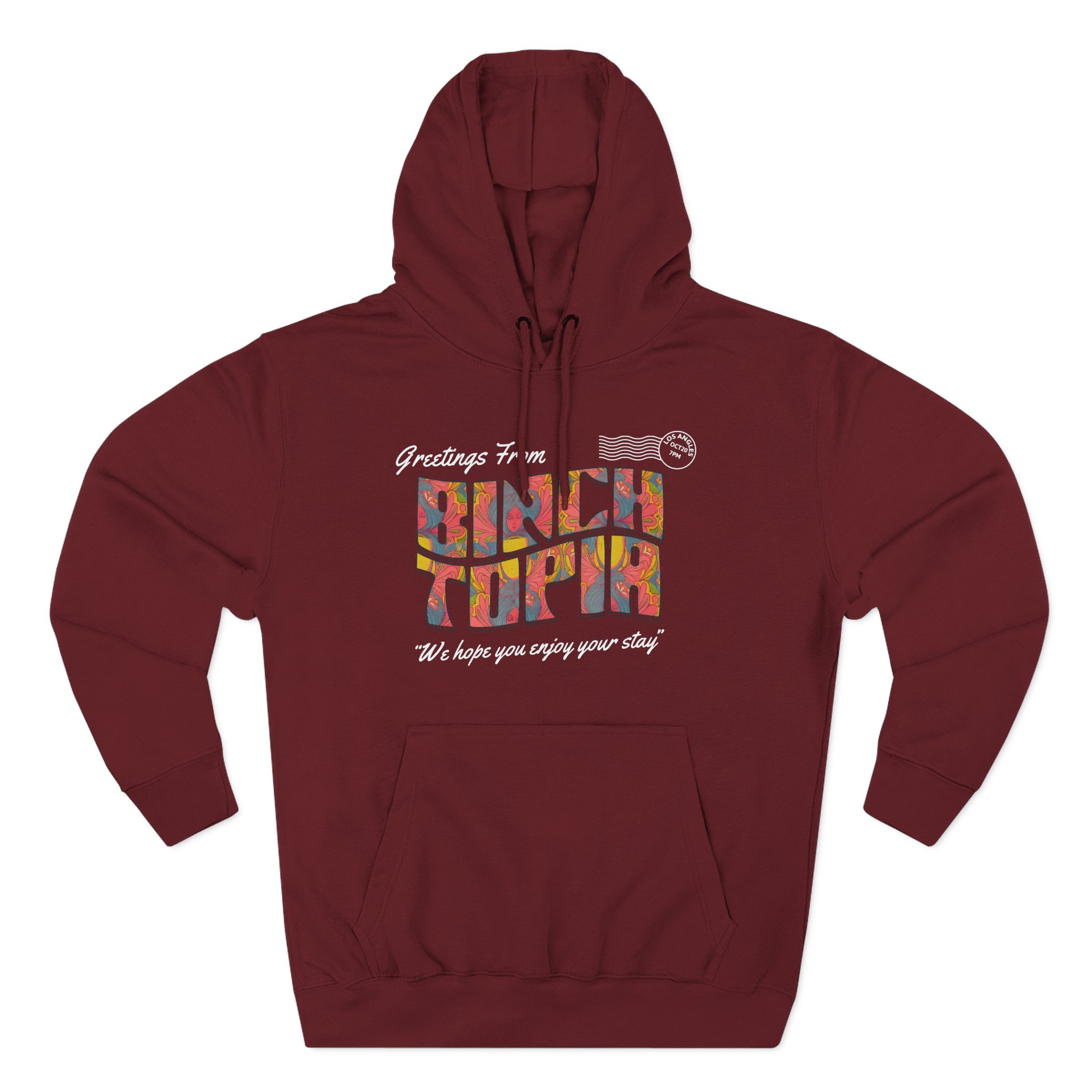 Binchtopia Postcard Three-Panel Fleece Hoodie