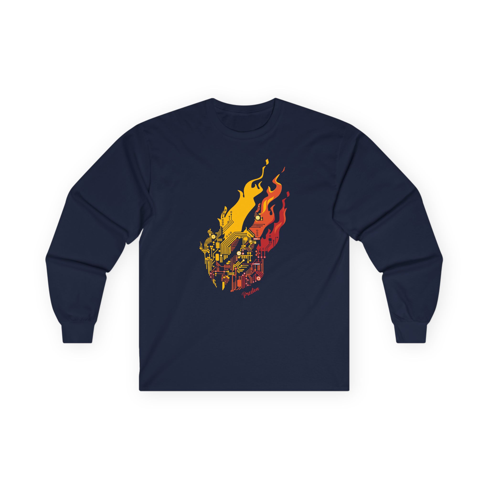 Preston Circuit Flame Unisex Ultra Cotton Long Sleeve Tee