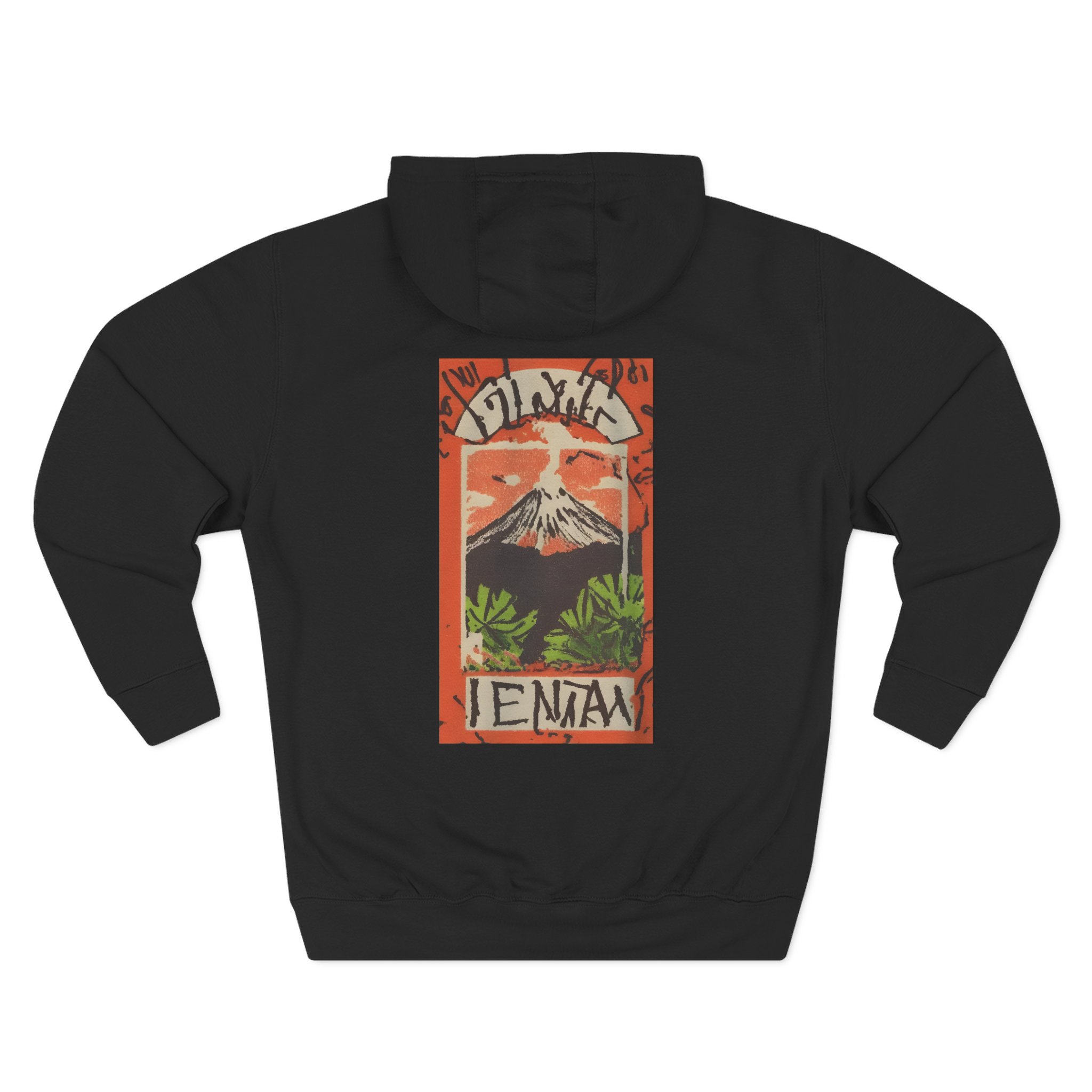 Jungle Volcano Art Three-Panel Fleece Hoodie