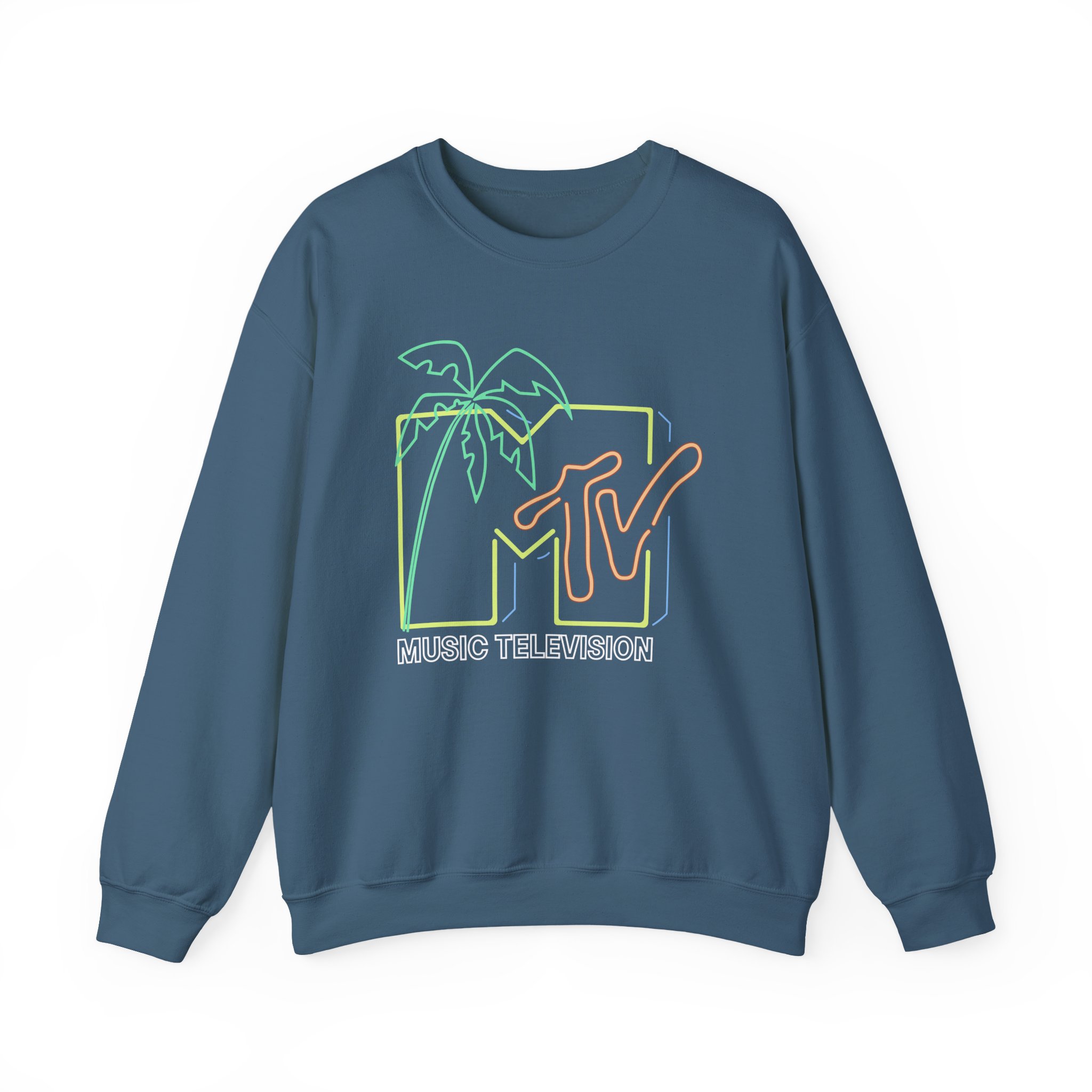 David Dobrik Mtv Neon Light Logo Unisex Heavy Blendâ„¢ Crewneck Sweatshirt