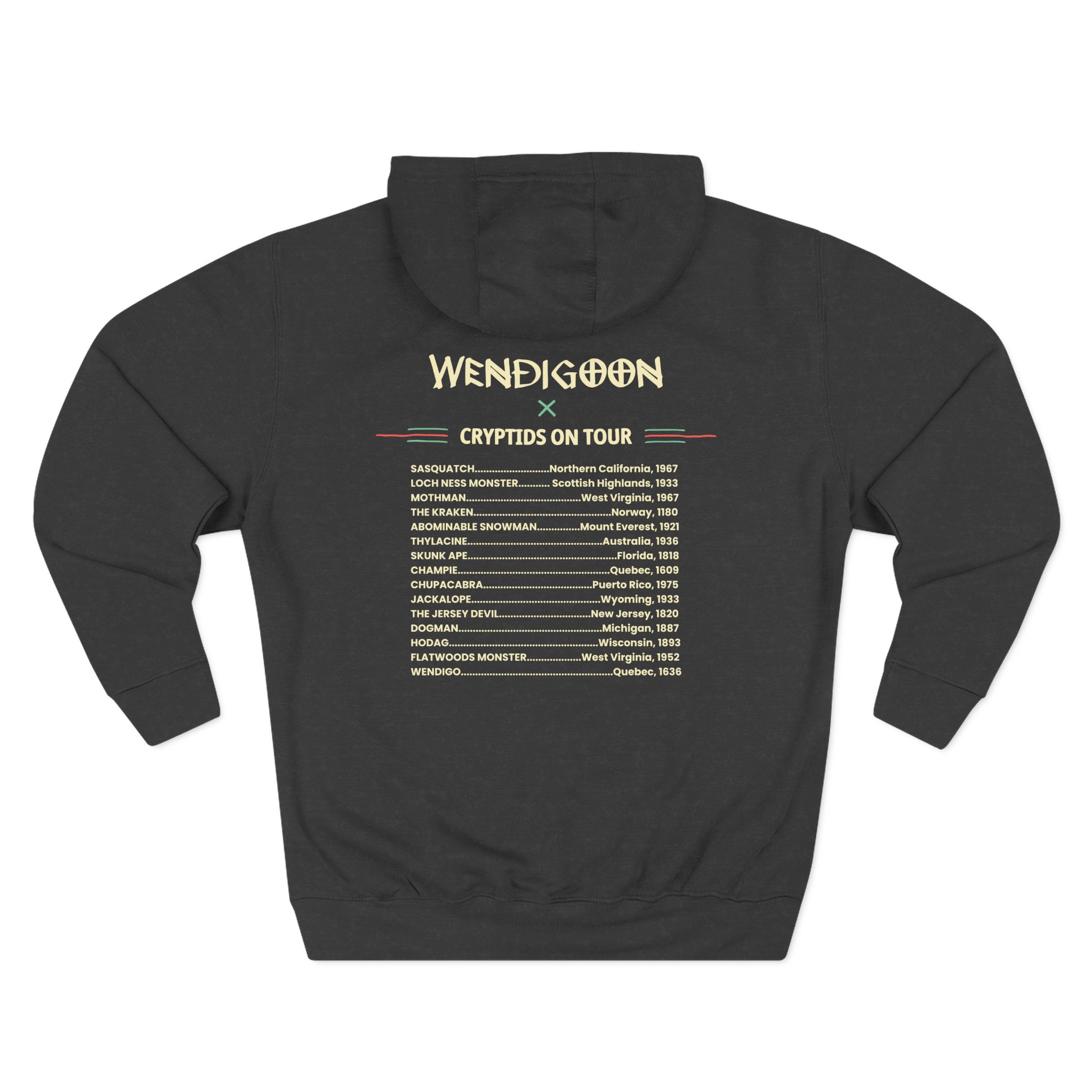 Wendigoon Cryptids on Tour Three-Panel Fleece Hoodie