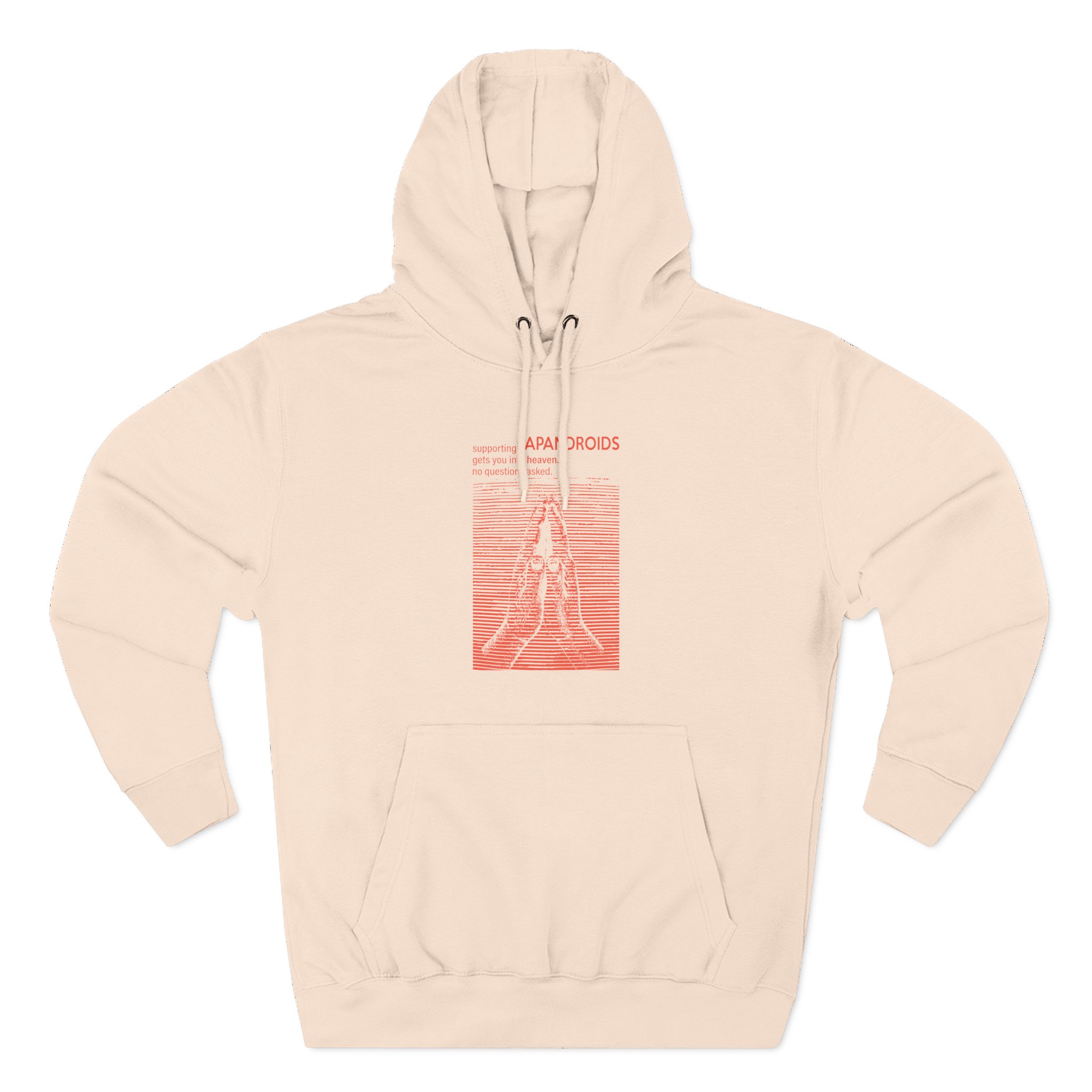 Supporting Japandroids Gets You Into Heaven No Questions Asked Three-Panel Fleece Hoodie