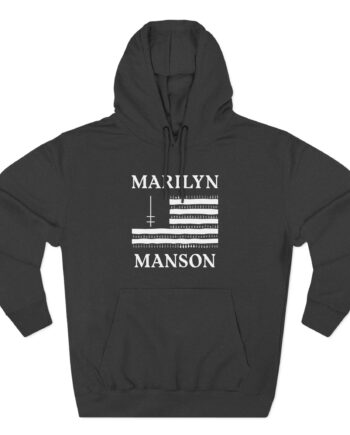 Marilyn Manson Flag and Logo Three-Panel Fleece Hoodie