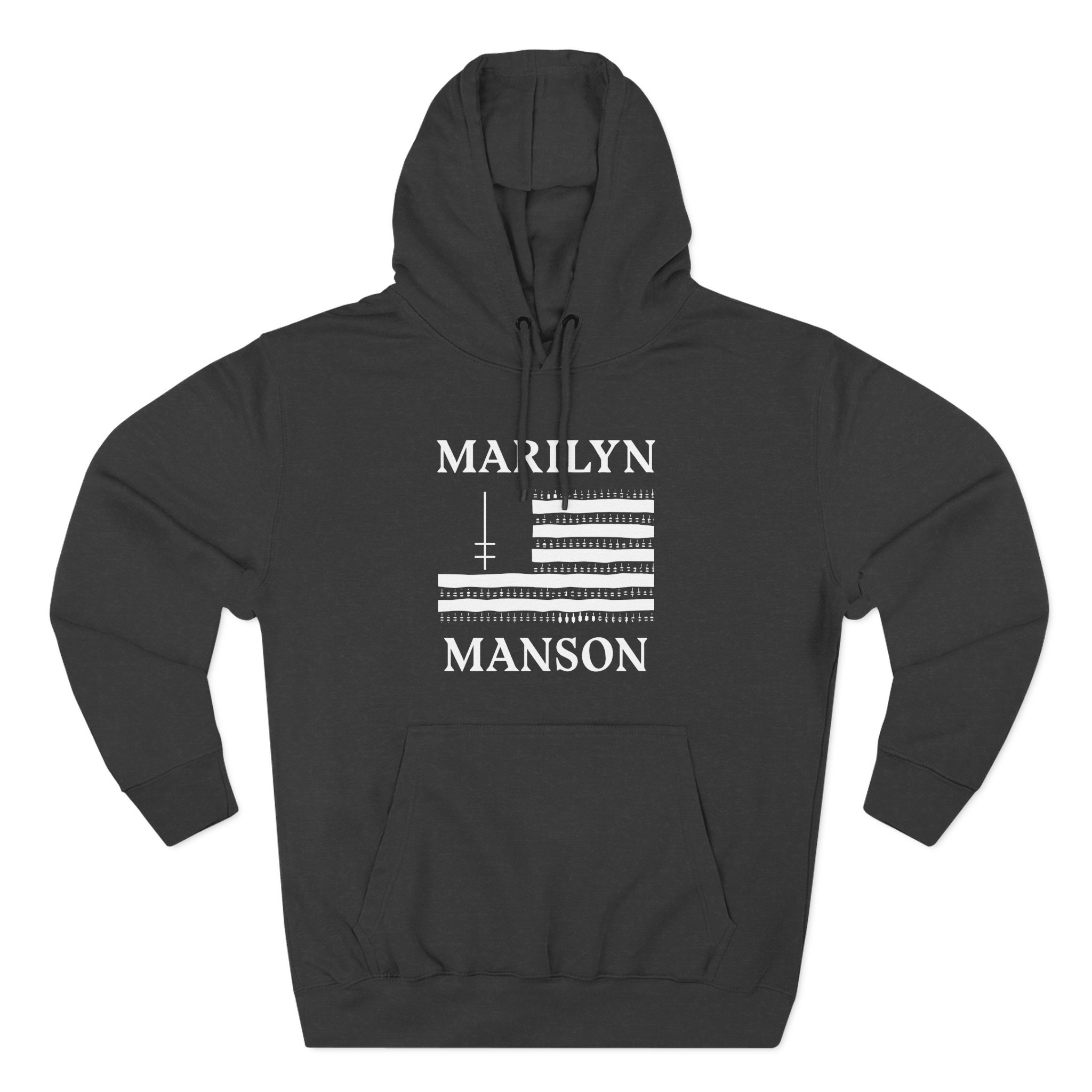 Marilyn Manson Flag and Logo Three-Panel Fleece Hoodie