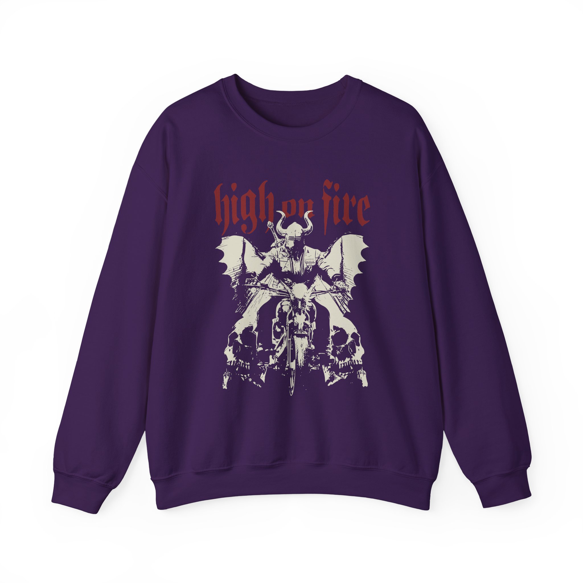 High on Fire Biker Unisex Heavy Blendâ„¢ Crewneck Sweatshirt