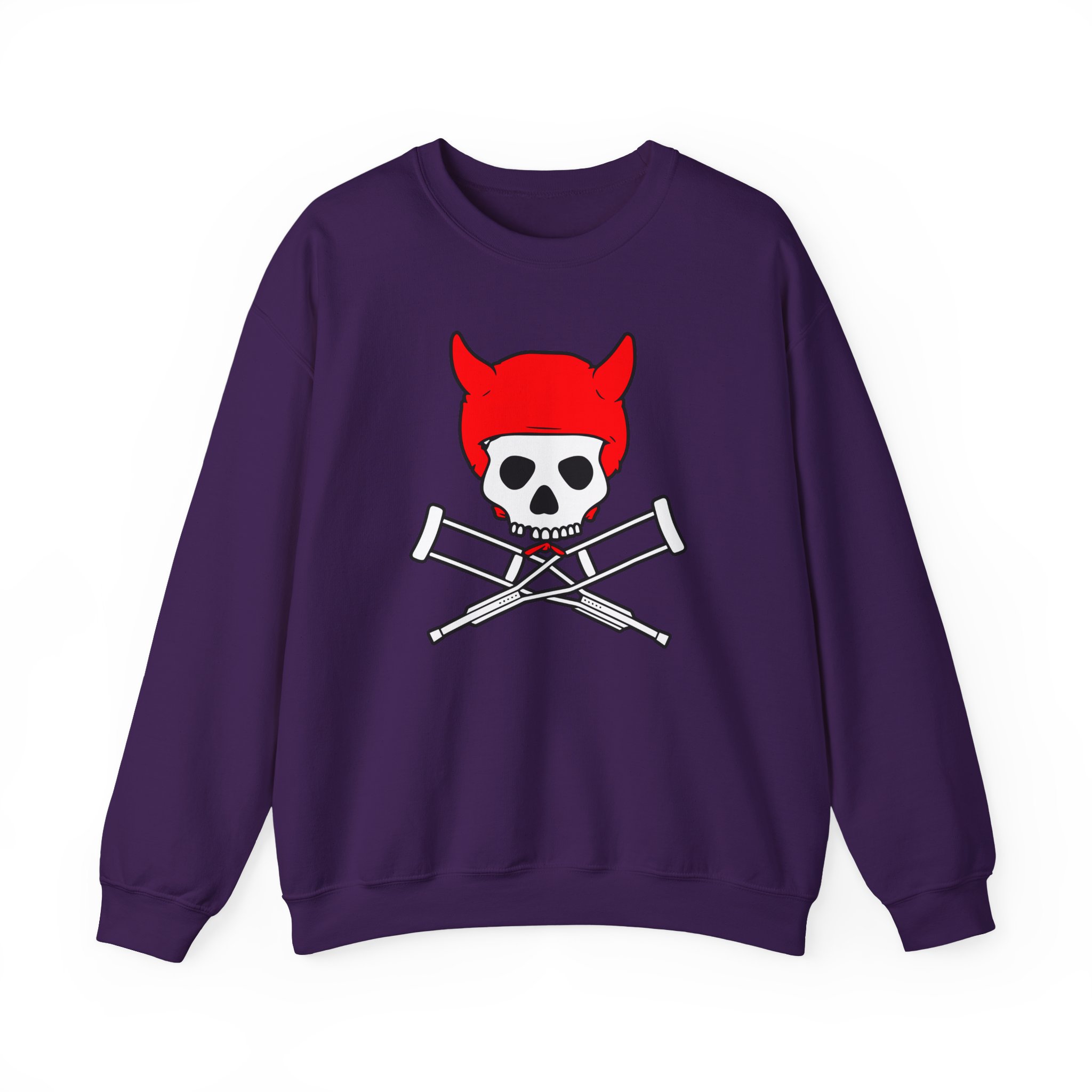 Jackass Devil Horns Skull & Crossbones Unisex Heavy Blendâ„¢ Crewneck Sweatshirt