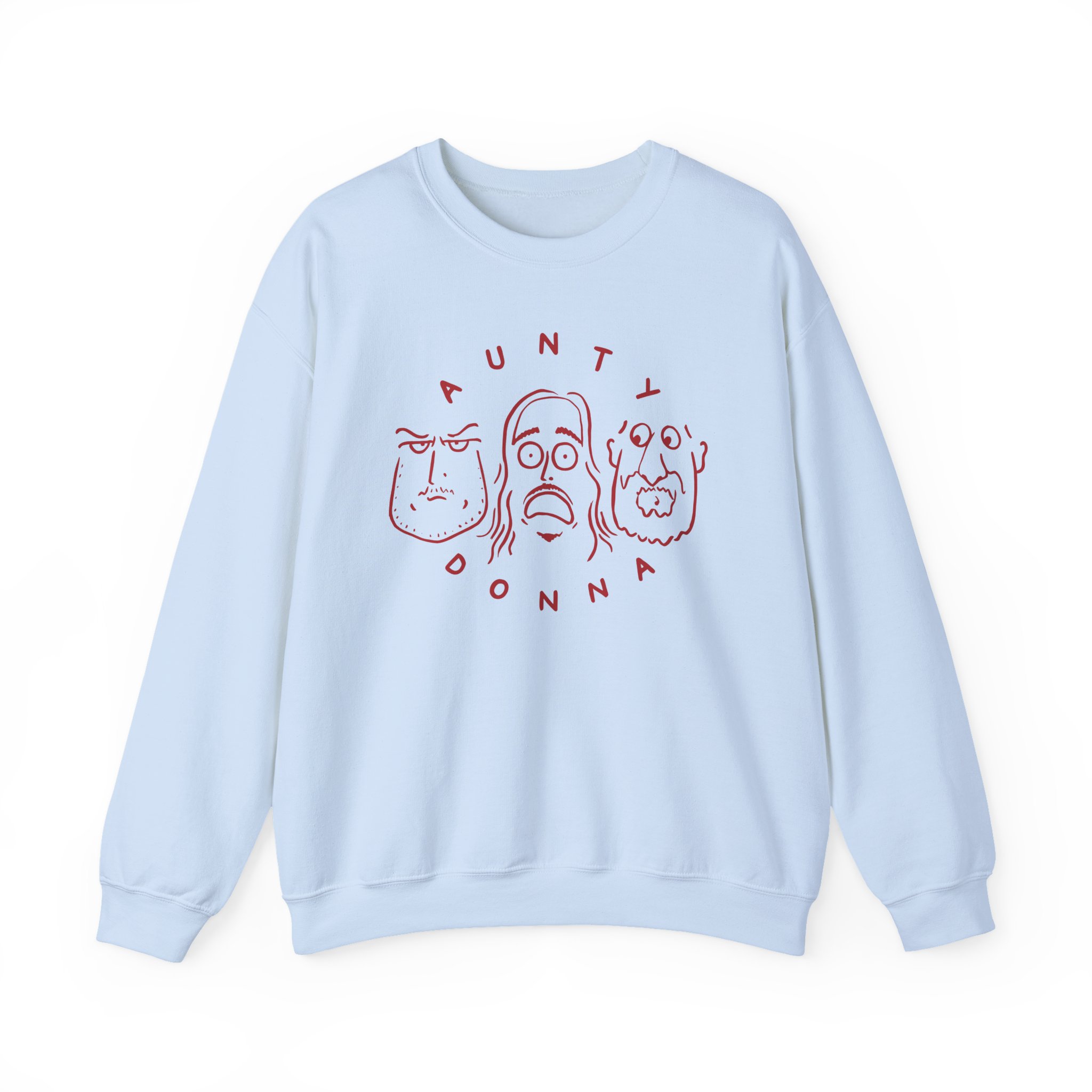 Aunty Donna White Faces Unisex Heavy Blendâ„¢ Crewneck Sweatshirt