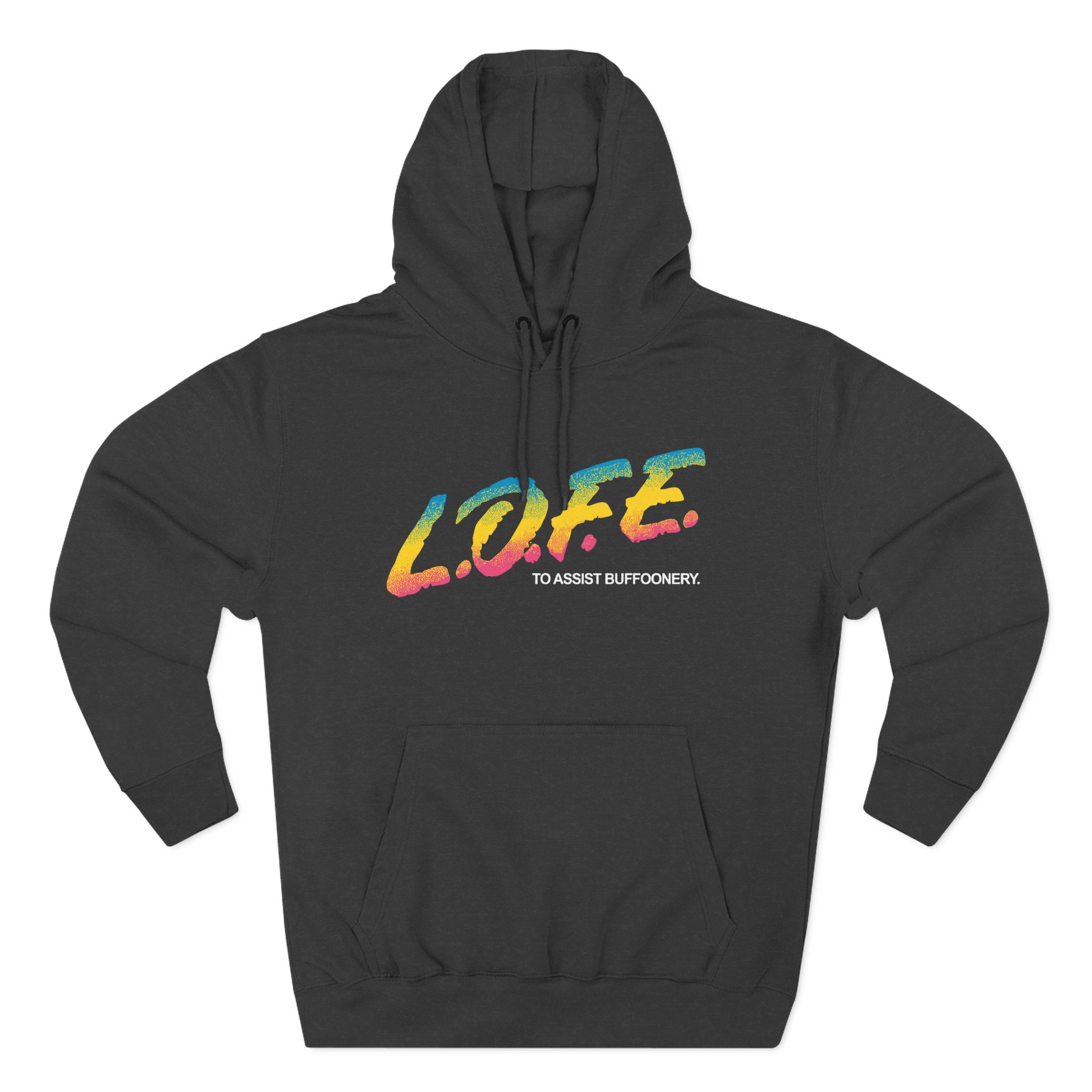 Lofe to Assist Buffoonery Three-Panel Fleece Hoodie