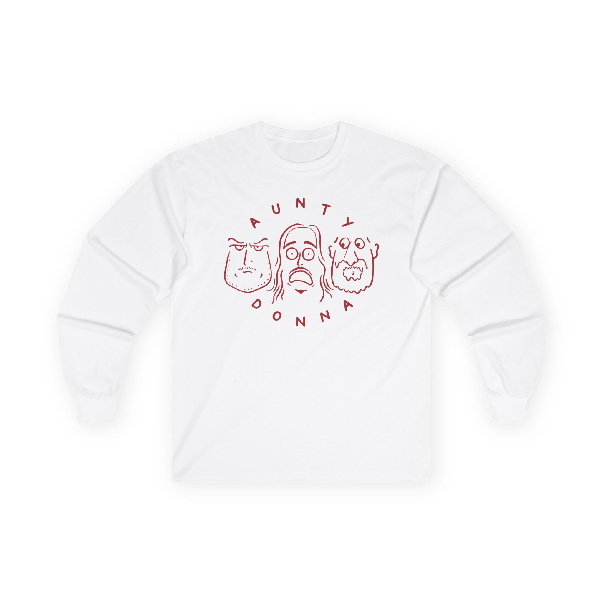 Aunty Donna White Faces Unisex Ultra Cotton Long Sleeve Tee