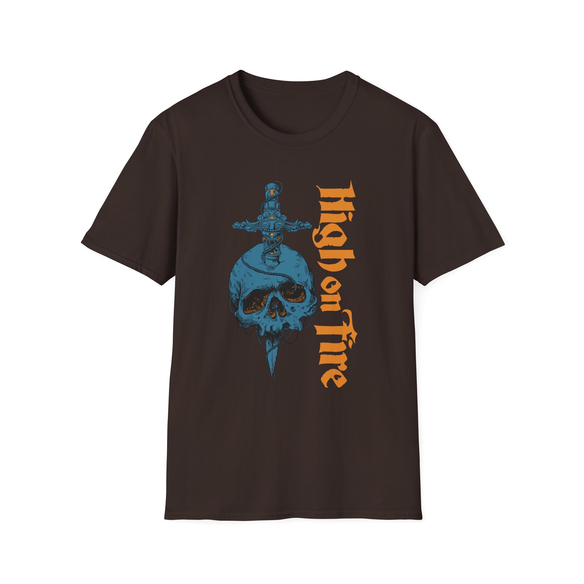 High on Fire Skull Knife Unisex Softstyle T-Shirt