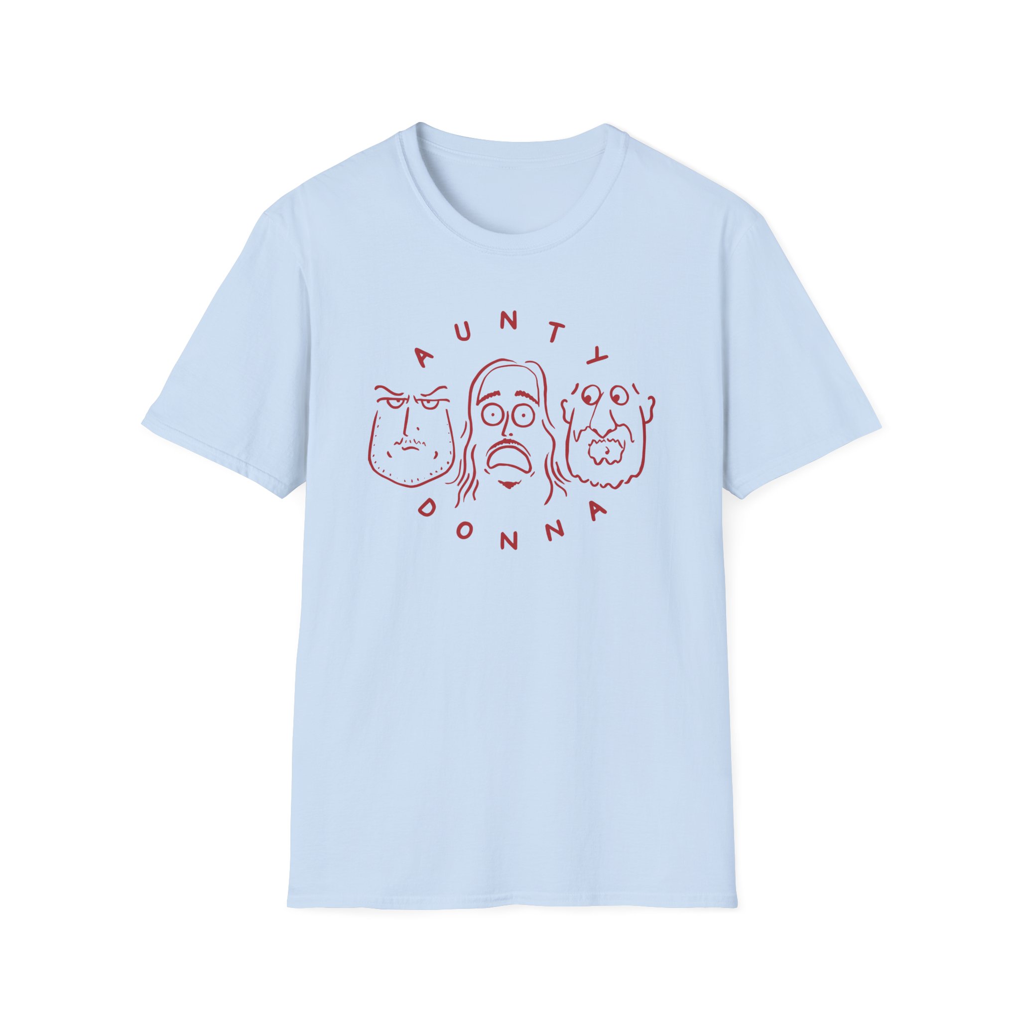 Aunty Donna White Faces Unisex Softstyle T-Shirt