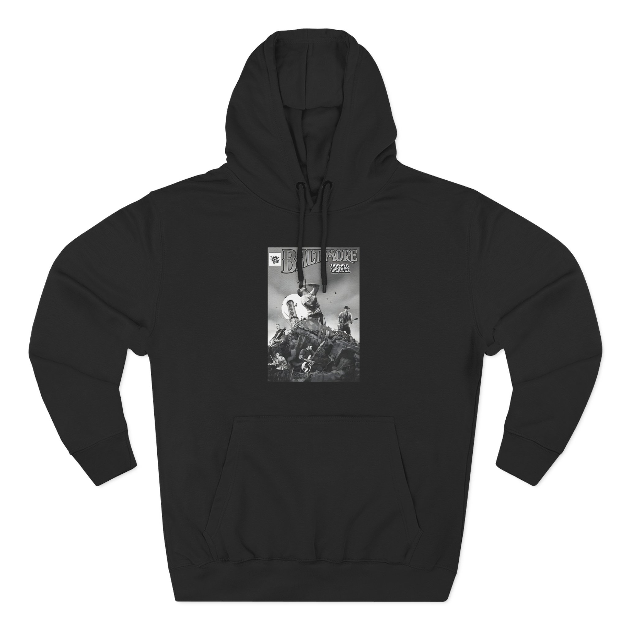 Trapped Under Ice Three-Panel Fleece Hoodie