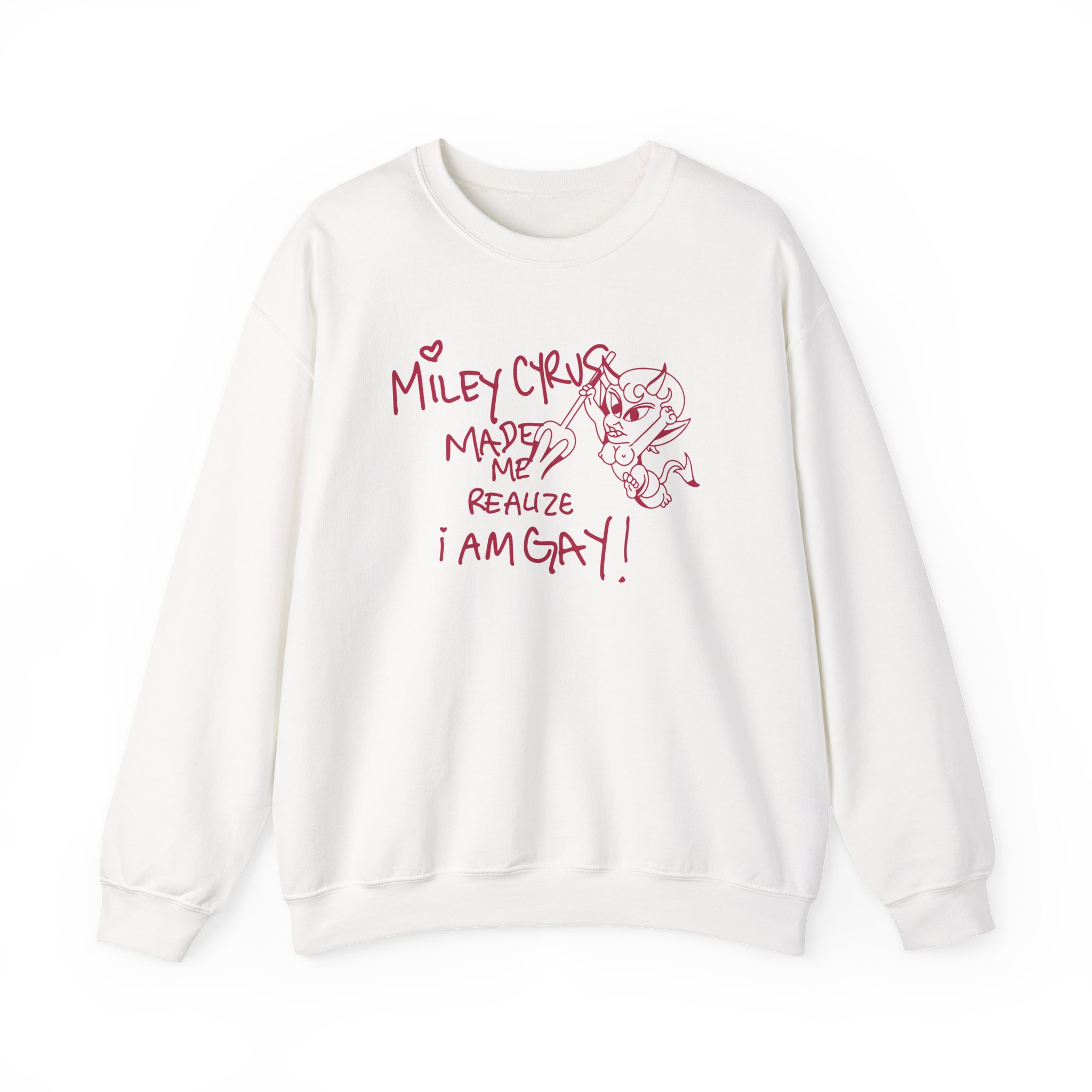 Miley Cyrus Made Me Realize I'm Gay Unisex Heavy Blendâ„¢ Crewneck Sweatshirt