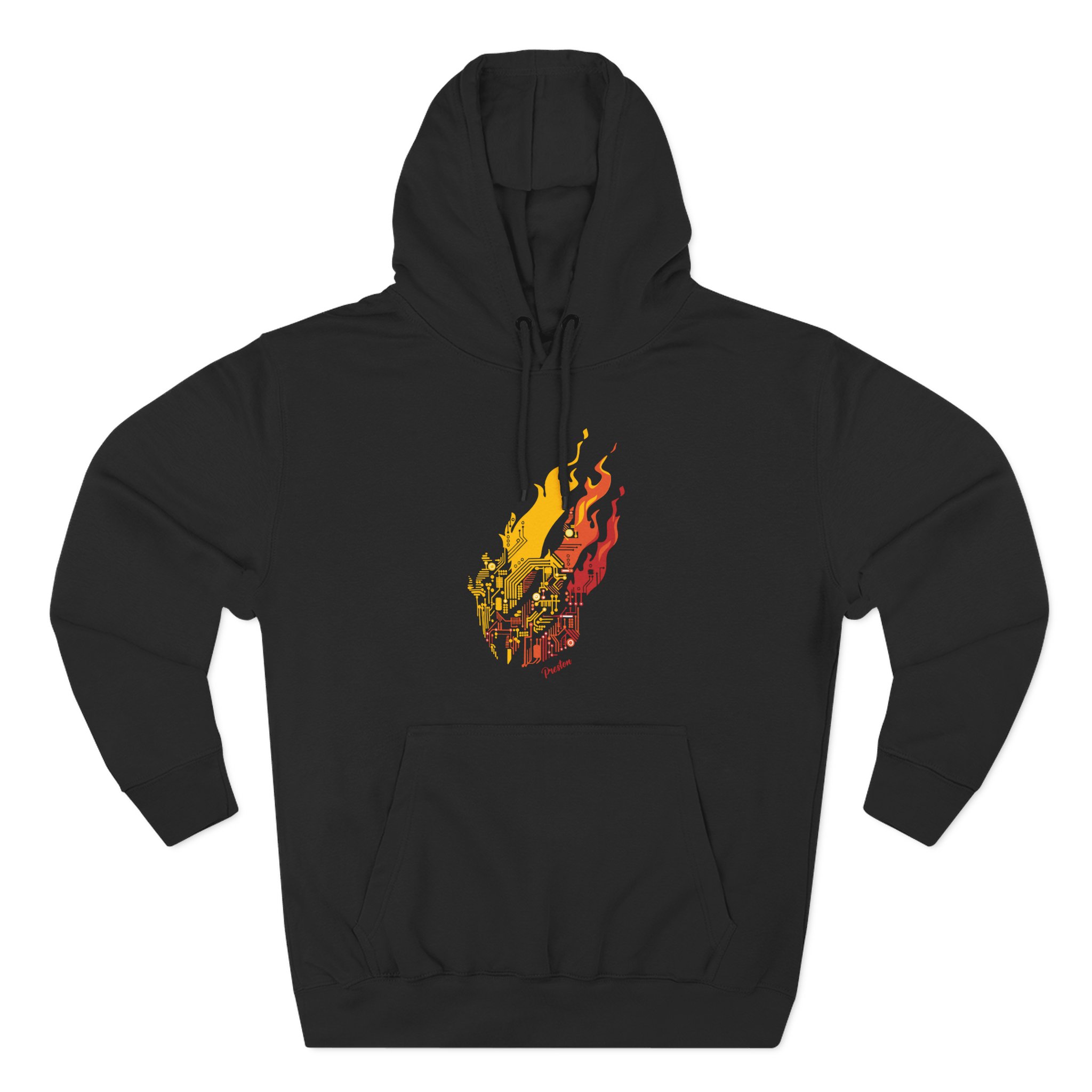 Preston Circuit Flame Three-Panel Fleece Hoodie