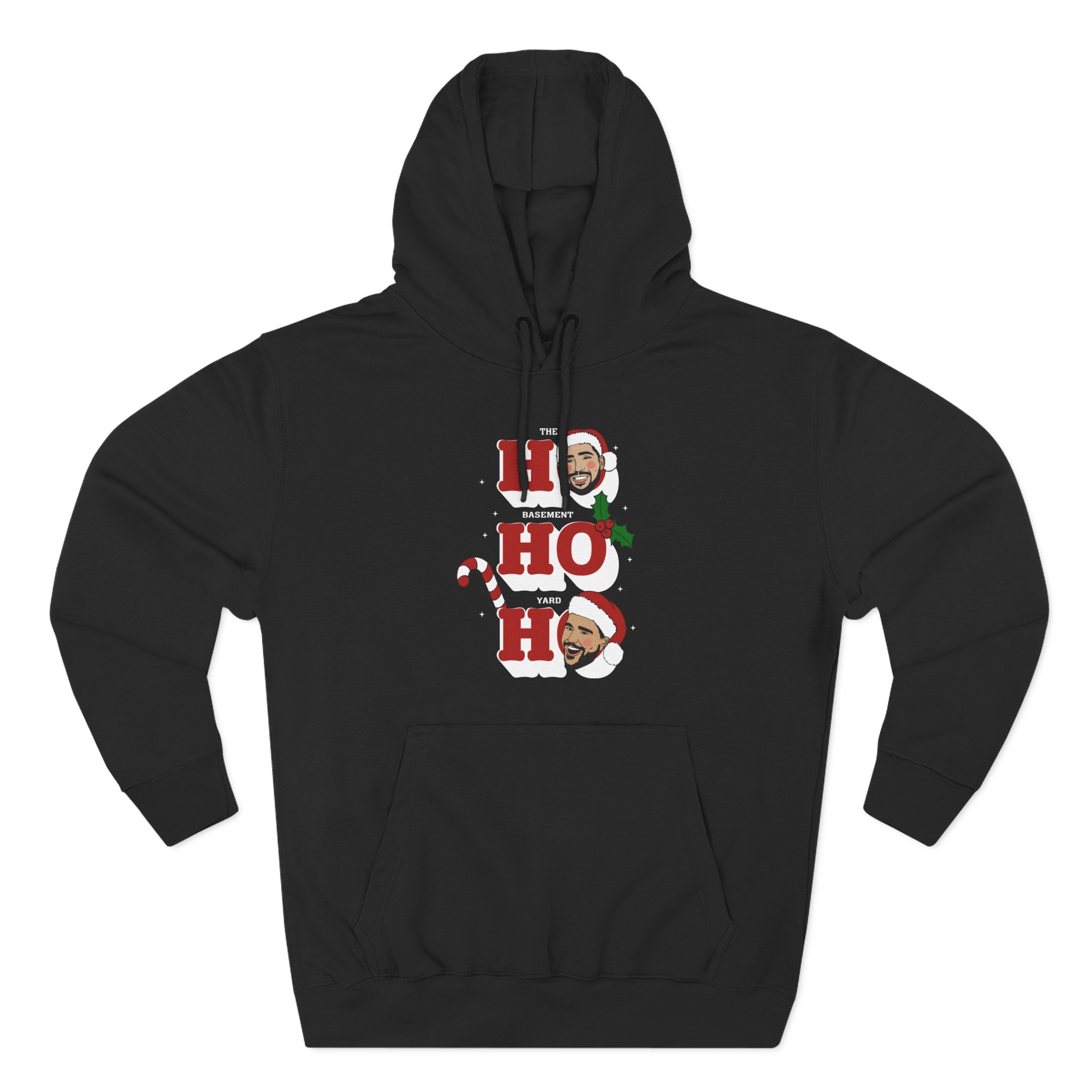 Ho Ho Ho Basement Yard Three-Panel Fleece Hoodie