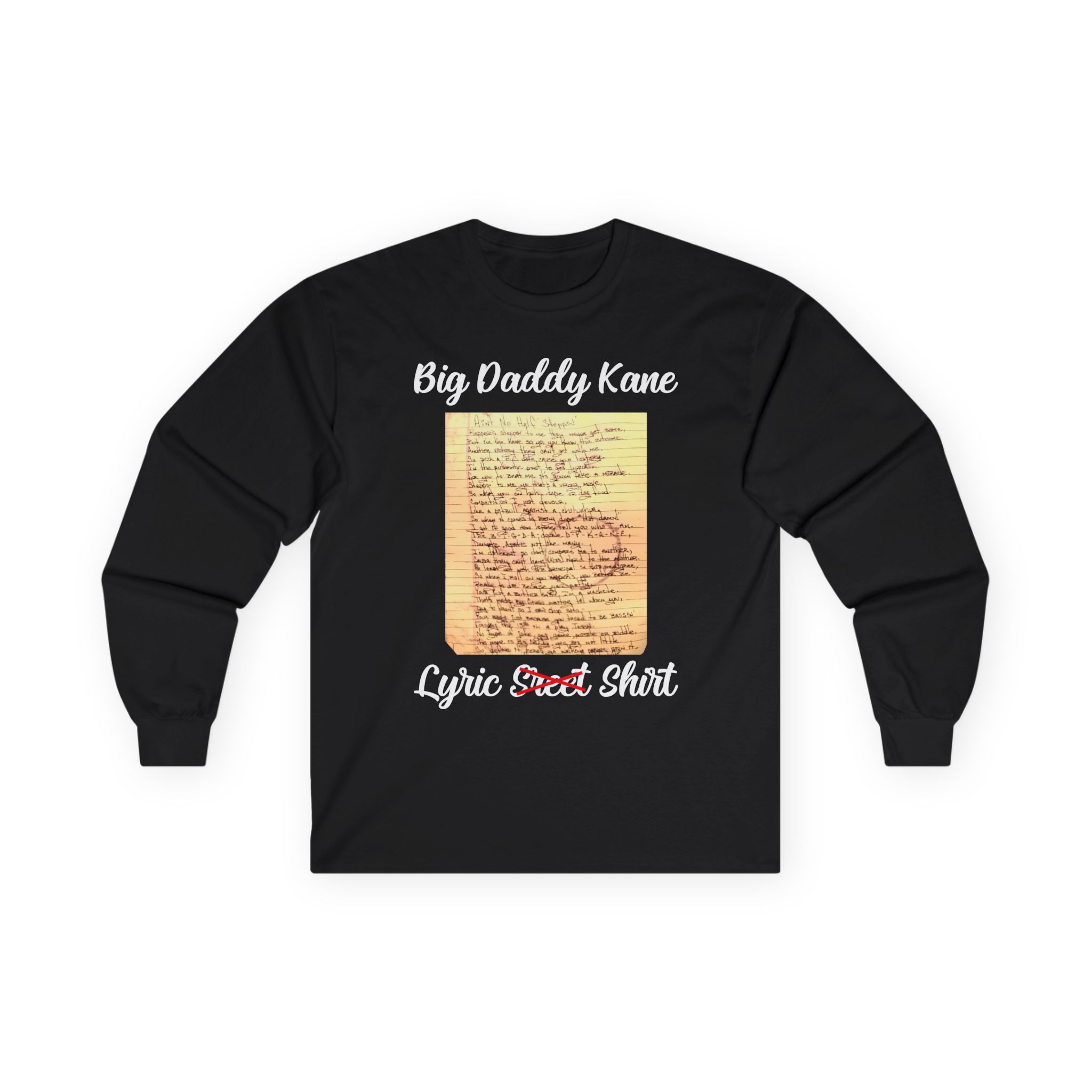 Big Daddy Kane Ain't No Half Steppin Lyric sheet Unisex Ultra Cotton Long Sleeve Tee