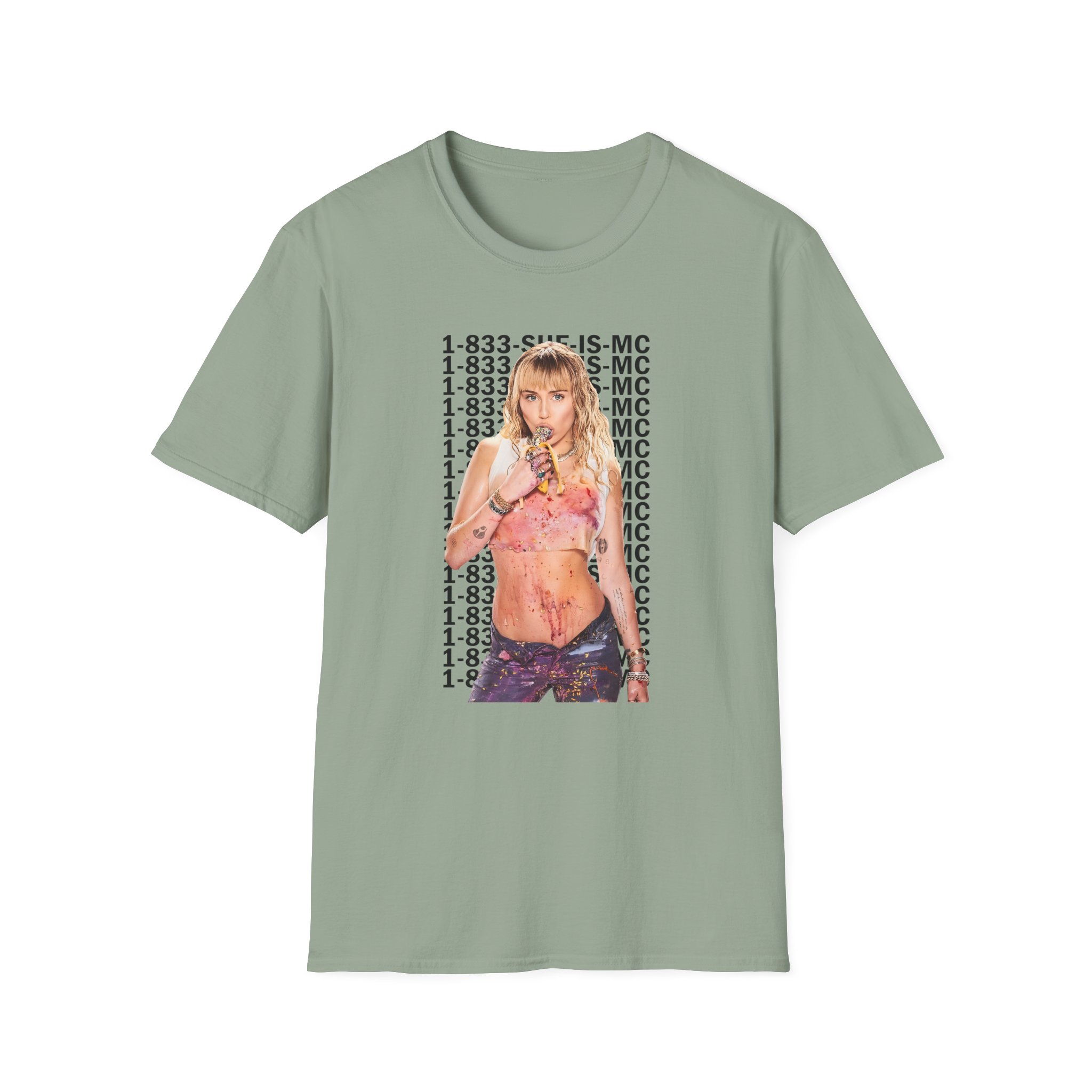 Lil Nasx Miley Cyrus 1-833-she-is-mc Unisex Softstyle T-Shirt