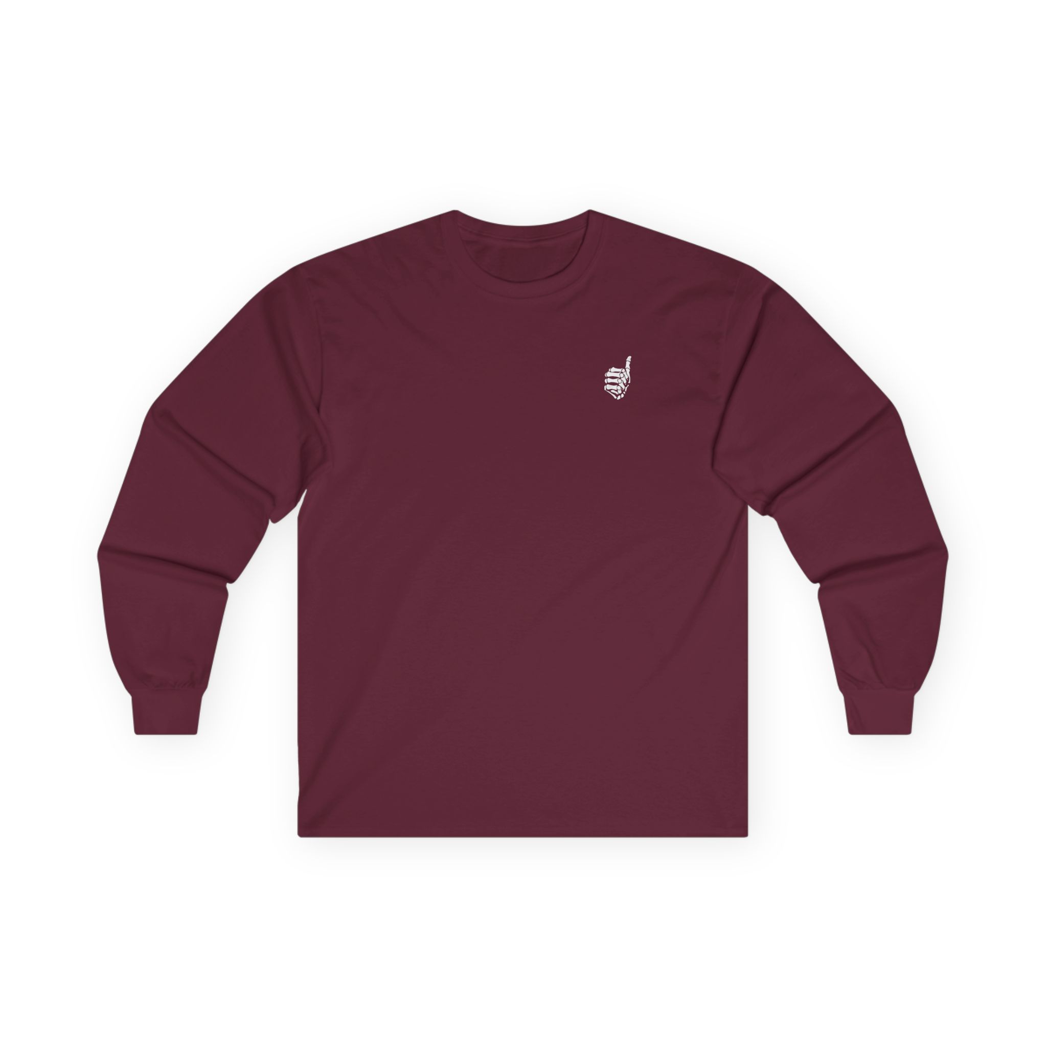 Mrballen Embroidered Skeleton Thumb Unisex Ultra Cotton Long Sleeve Tee