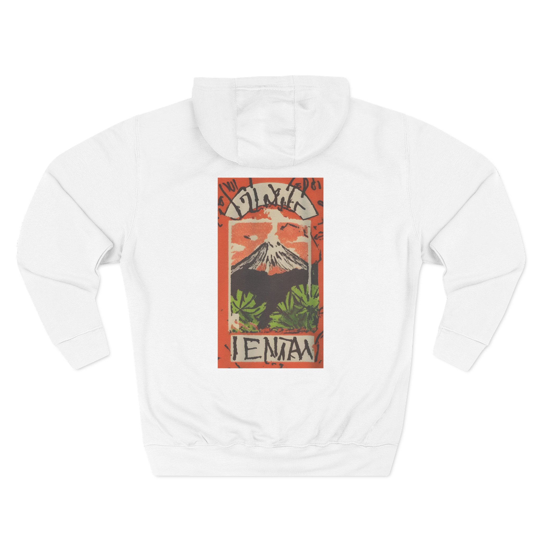 Jungle Volcano Art Three-Panel Fleece Hoodie