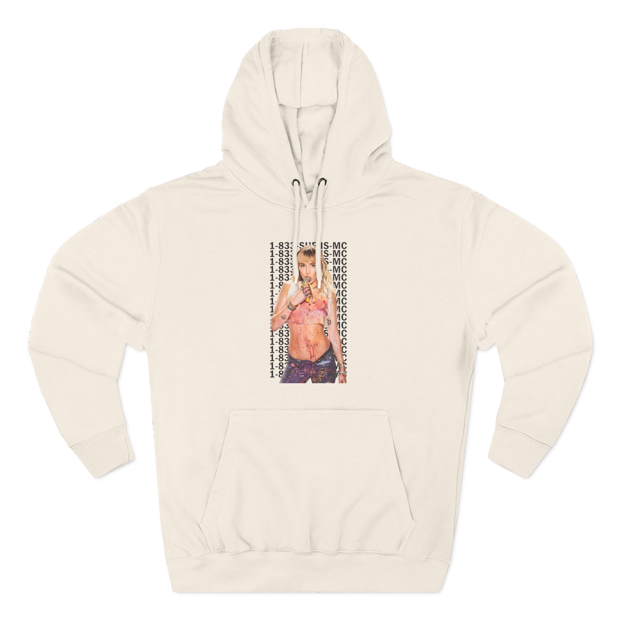 Lil Nasx Miley Cyrus 1-833-she-is-mc Three-Panel Fleece Hoodie
