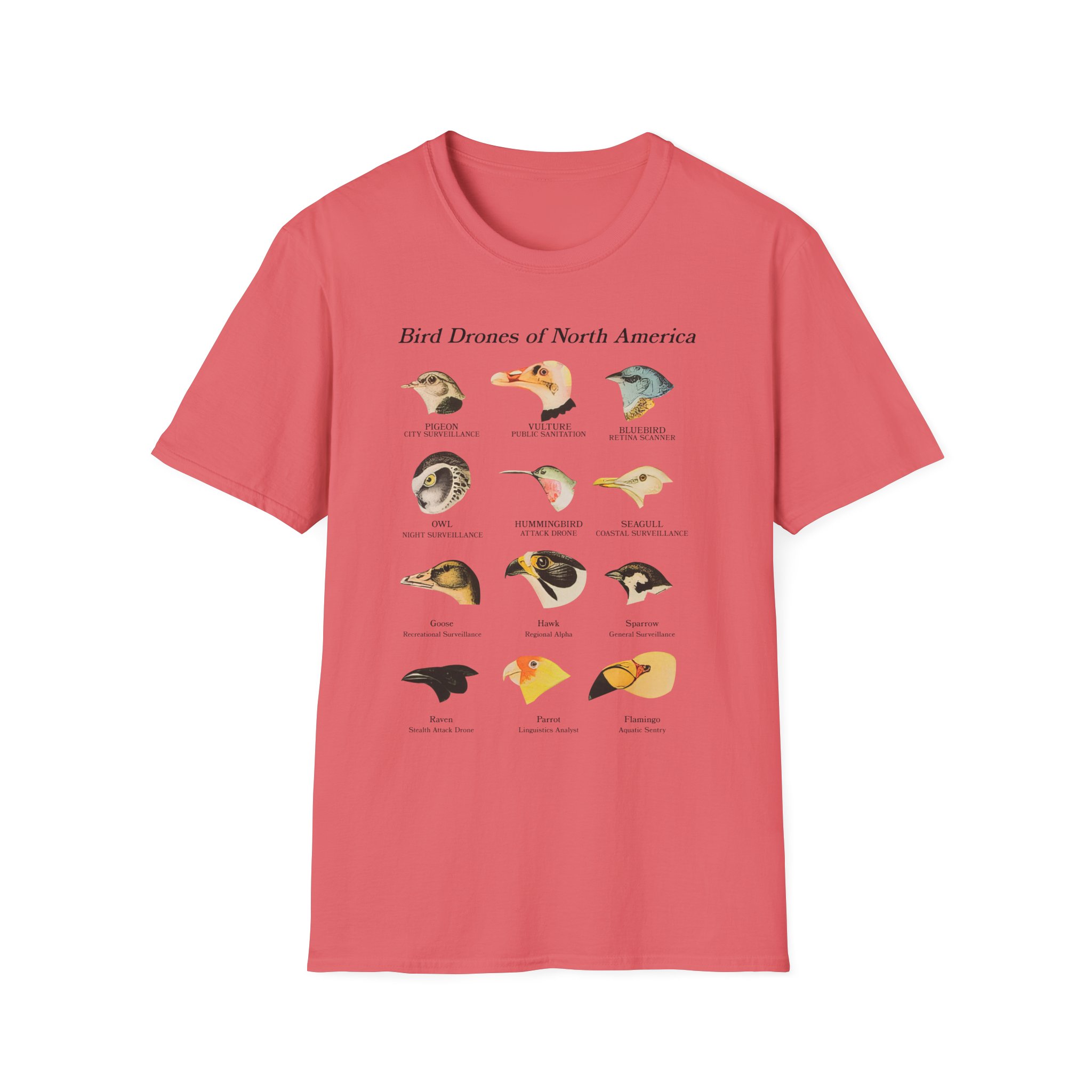 Birds Arent Real Bird Drones of North America Unisex Softstyle T-Shirt
