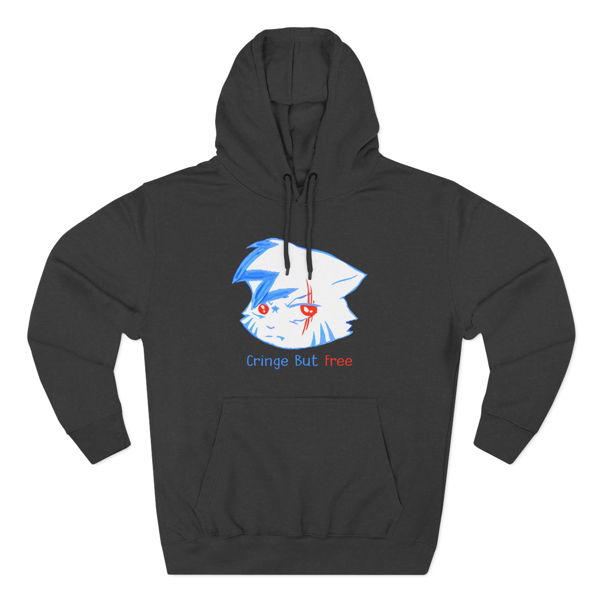 Izzzyzzz Cringe but Free Three-Panel Fleece Hoodie