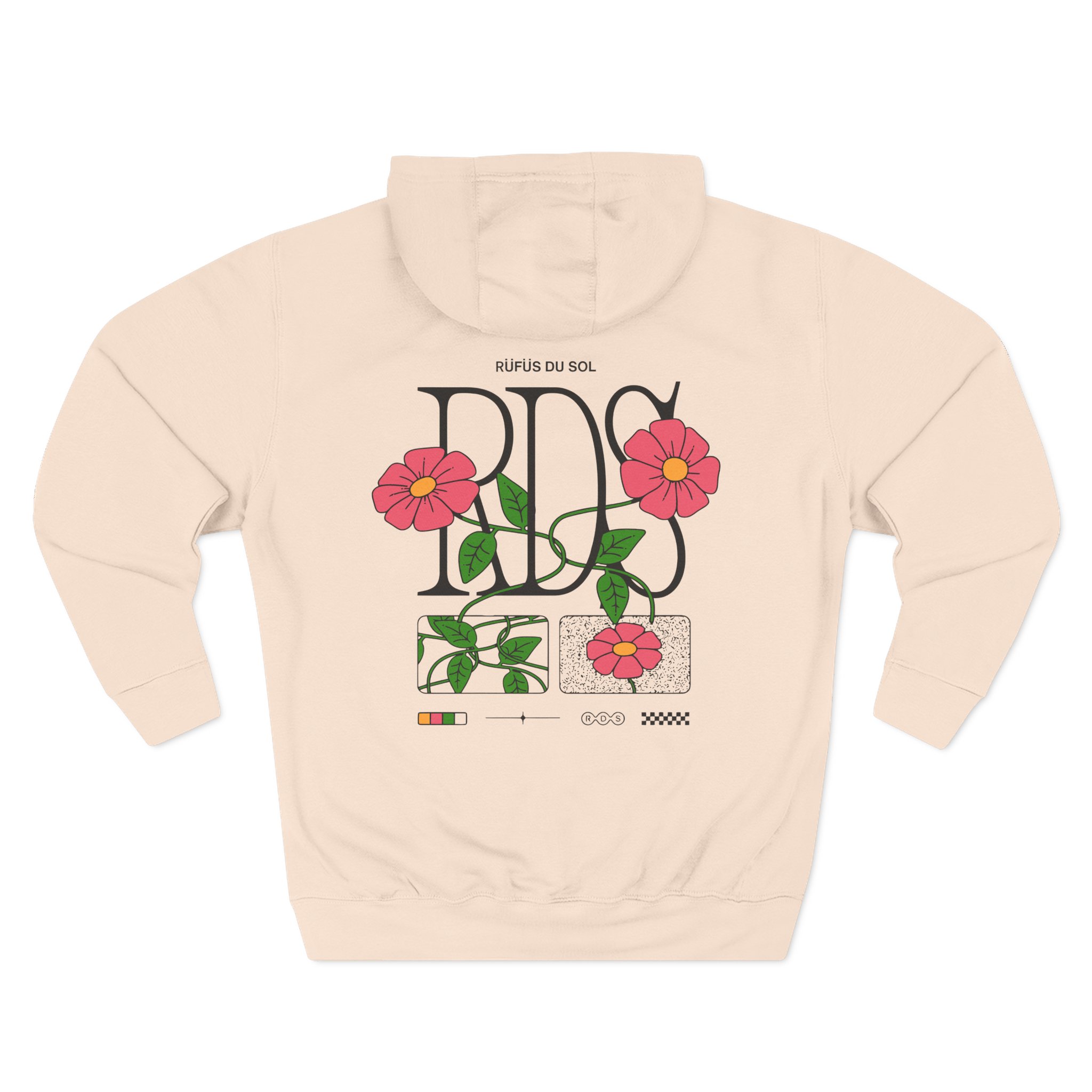 Rufus Du Sol Flower Ecru Three-Panel Fleece Hoodie