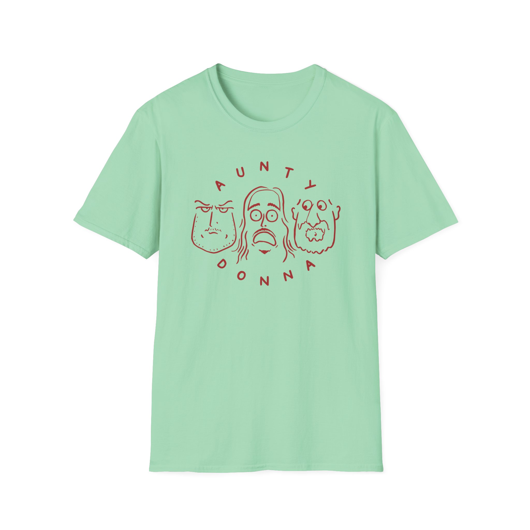 Aunty Donna White Faces Unisex Softstyle T-Shirt