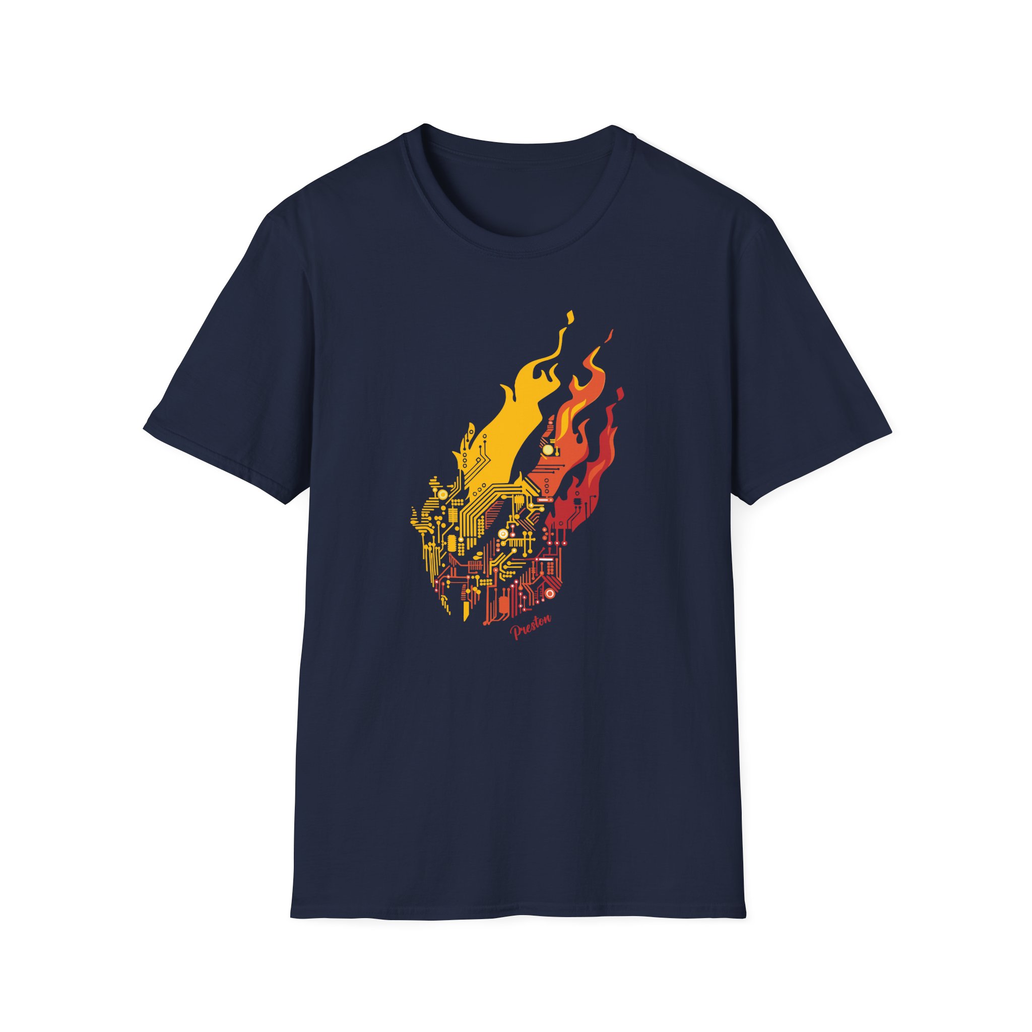 Preston Circuit Flame Unisex Softstyle T-Shirt
