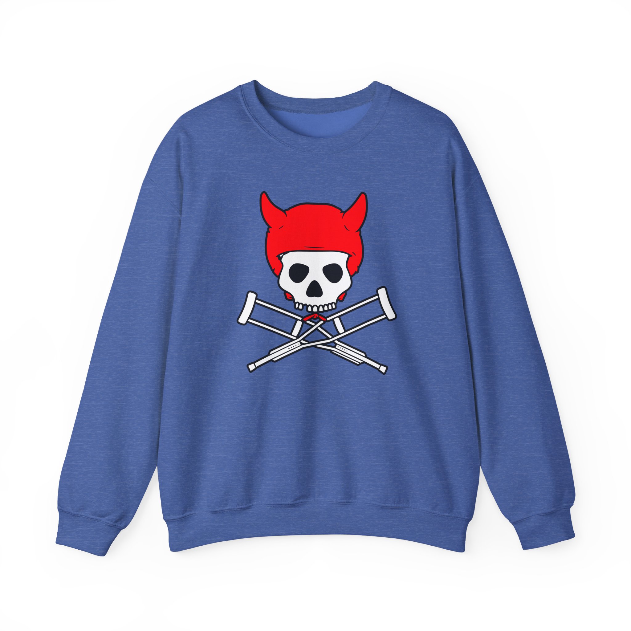 Jackass Devil Horns Skull & Crossbones Unisex Heavy Blendâ„¢ Crewneck Sweatshirt