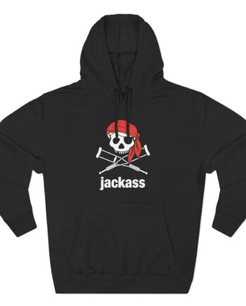 Jackass Skull and Crutches Three-Panel Fleece Hoodie