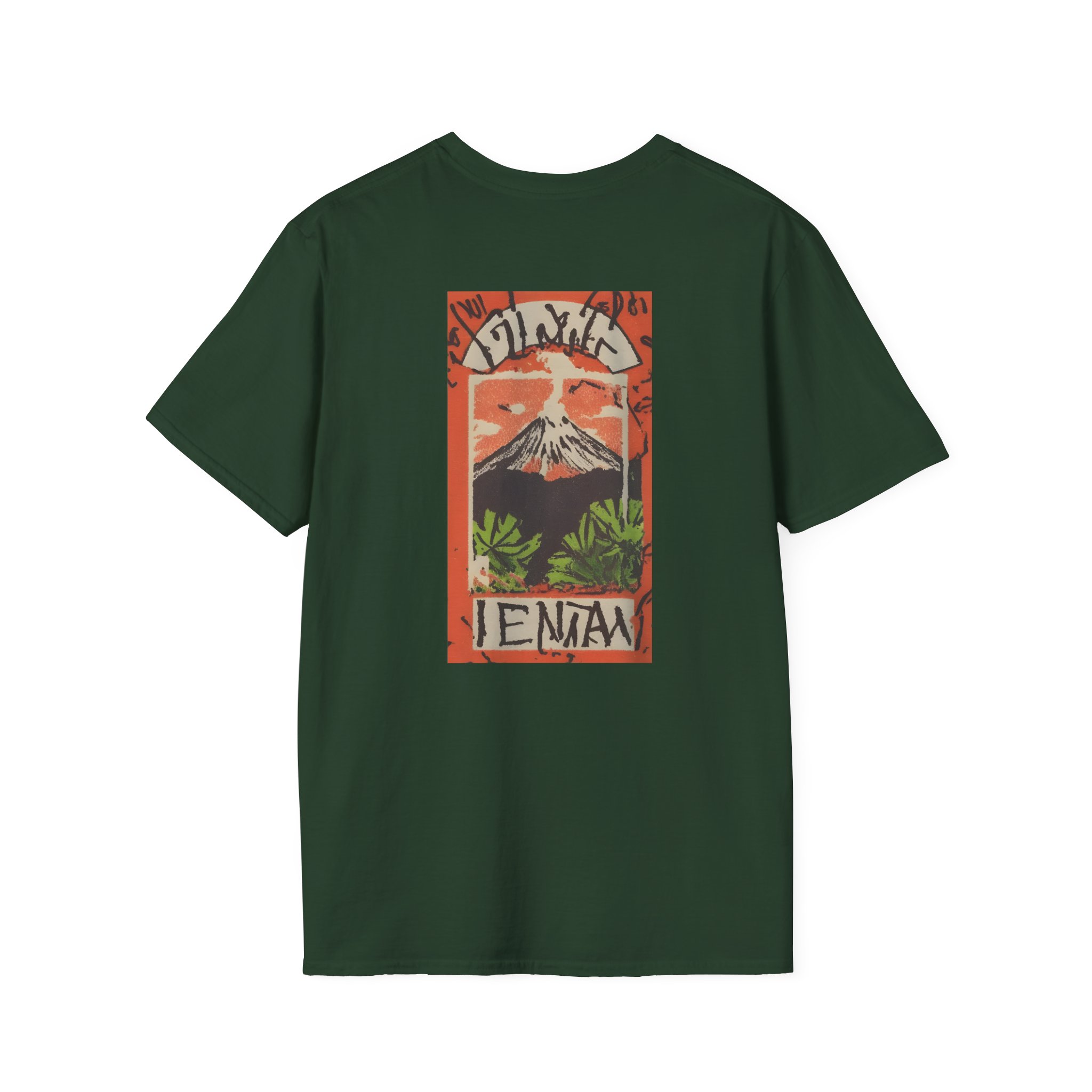 Jungle Volcano Art Unisex Softstyle T-Shirt