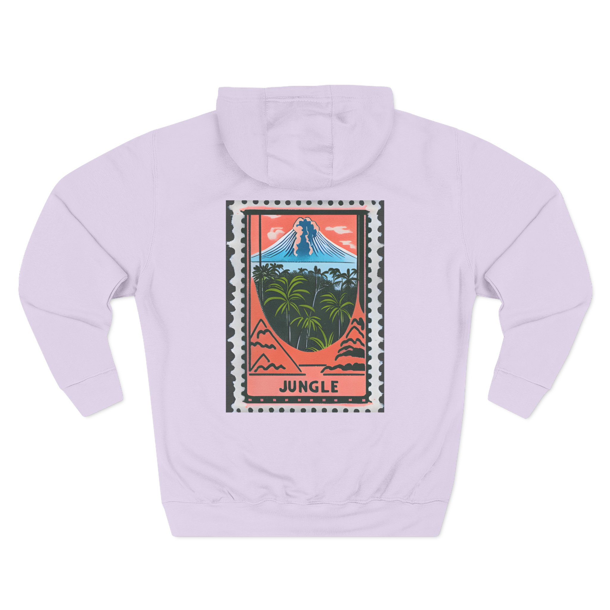 Jungle / Volcano Paradise Stamp Three-Panel Fleece Hoodie
