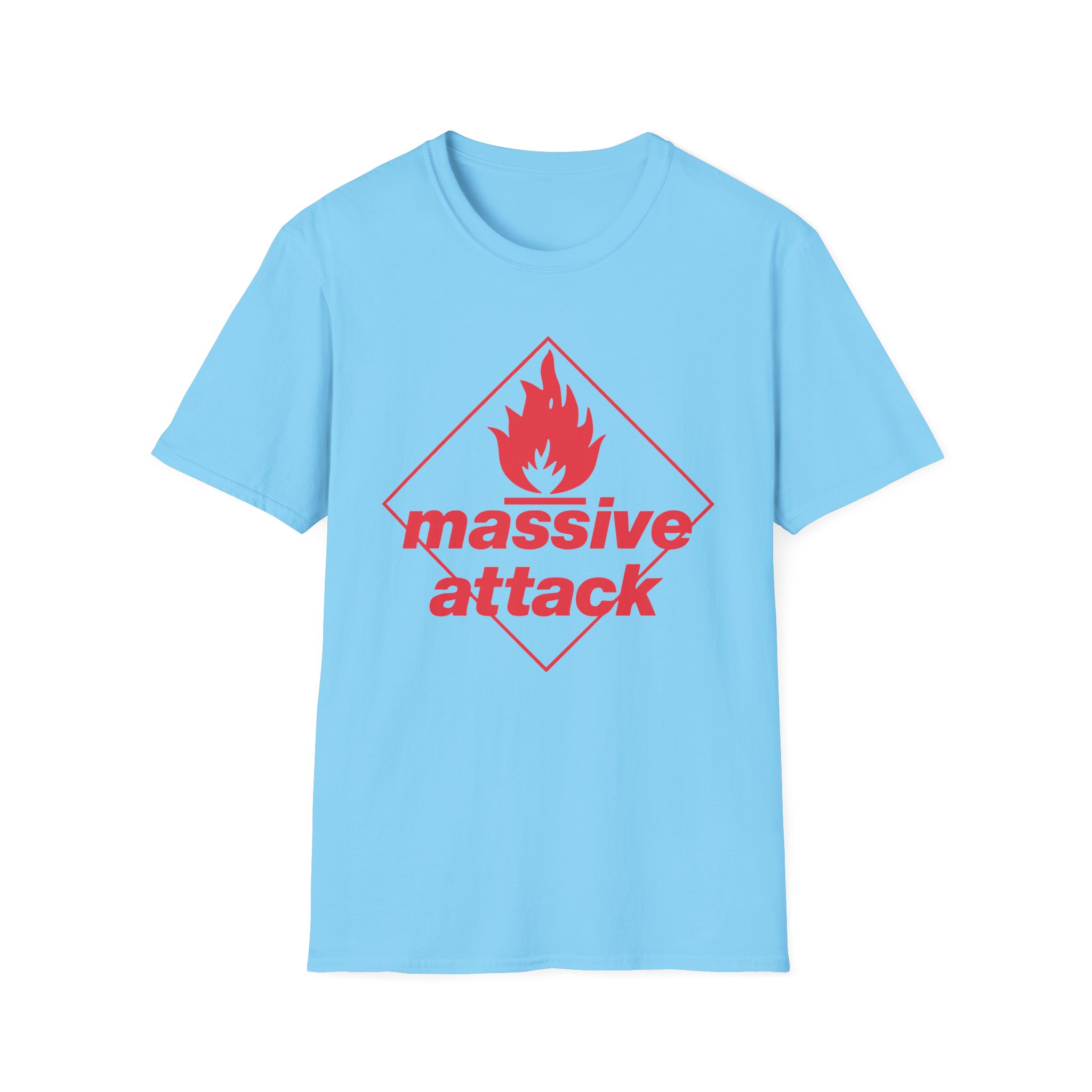 Massive Attack Blue Lines Red Logo Unisex Softstyle T-Shirt