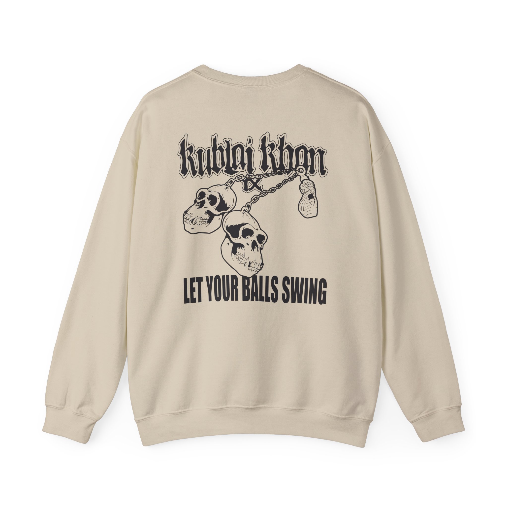 Kublai Khan - Let the Balls Swing Natural Unisex Heavy Blendâ„¢ Crewneck Sweatshirt