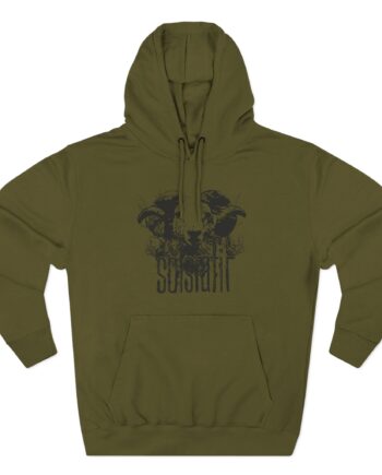 Solstafir Ram Olive Three-Panel Fleece Hoodie