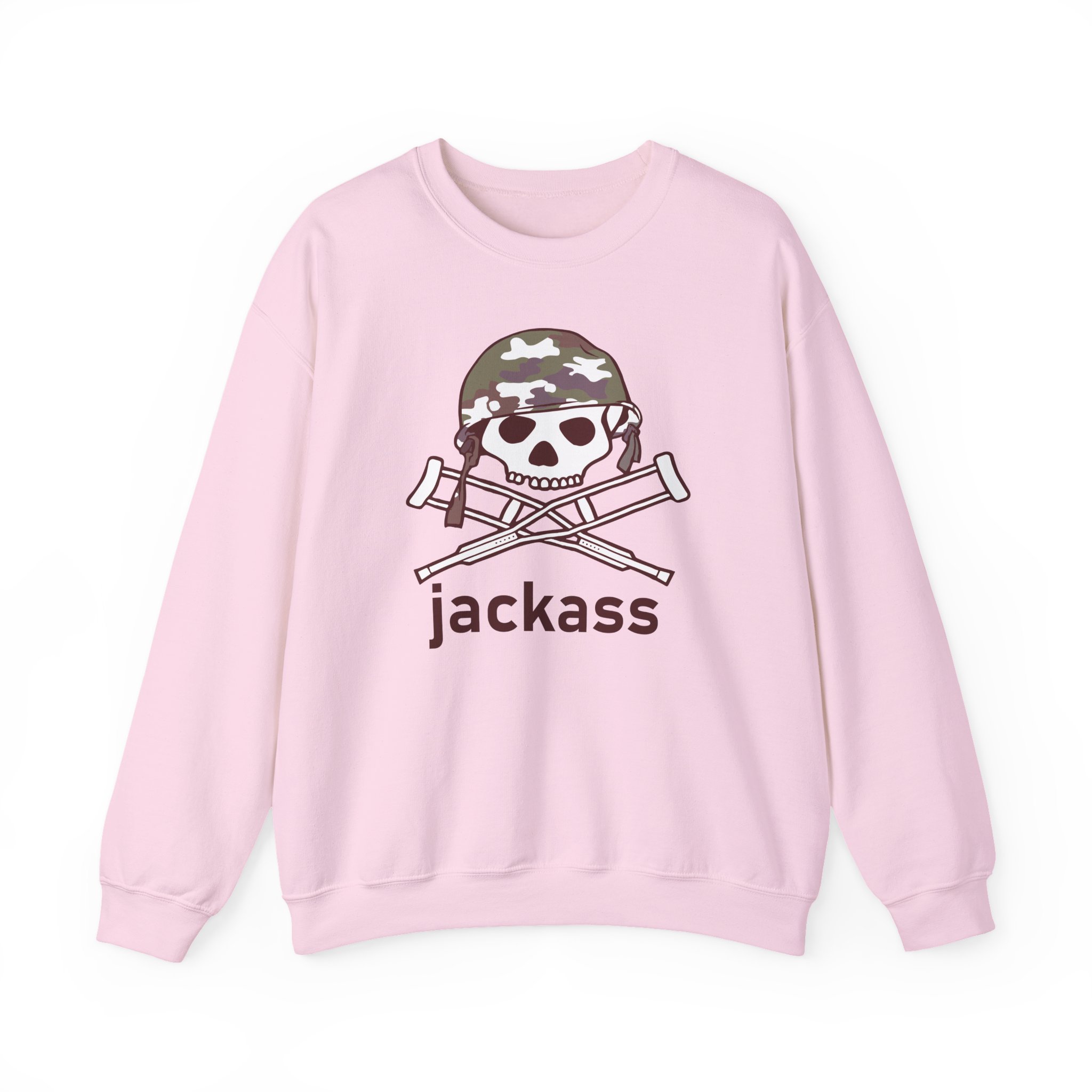 Jackass Camouflage Helmet Unisex Heavy Blendâ„¢ Crewneck Sweatshirt