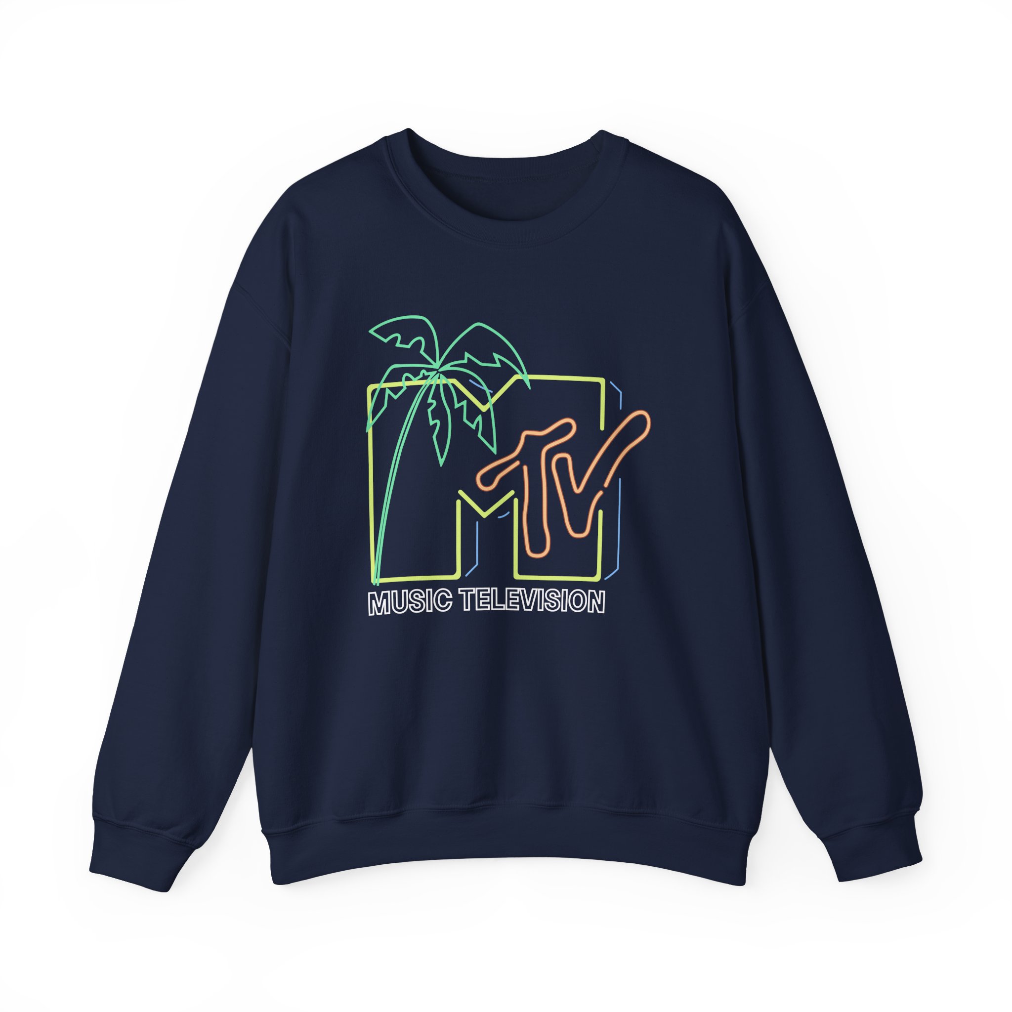 David Dobrik Mtv Neon Light Logo Unisex Heavy Blendâ„¢ Crewneck Sweatshirt