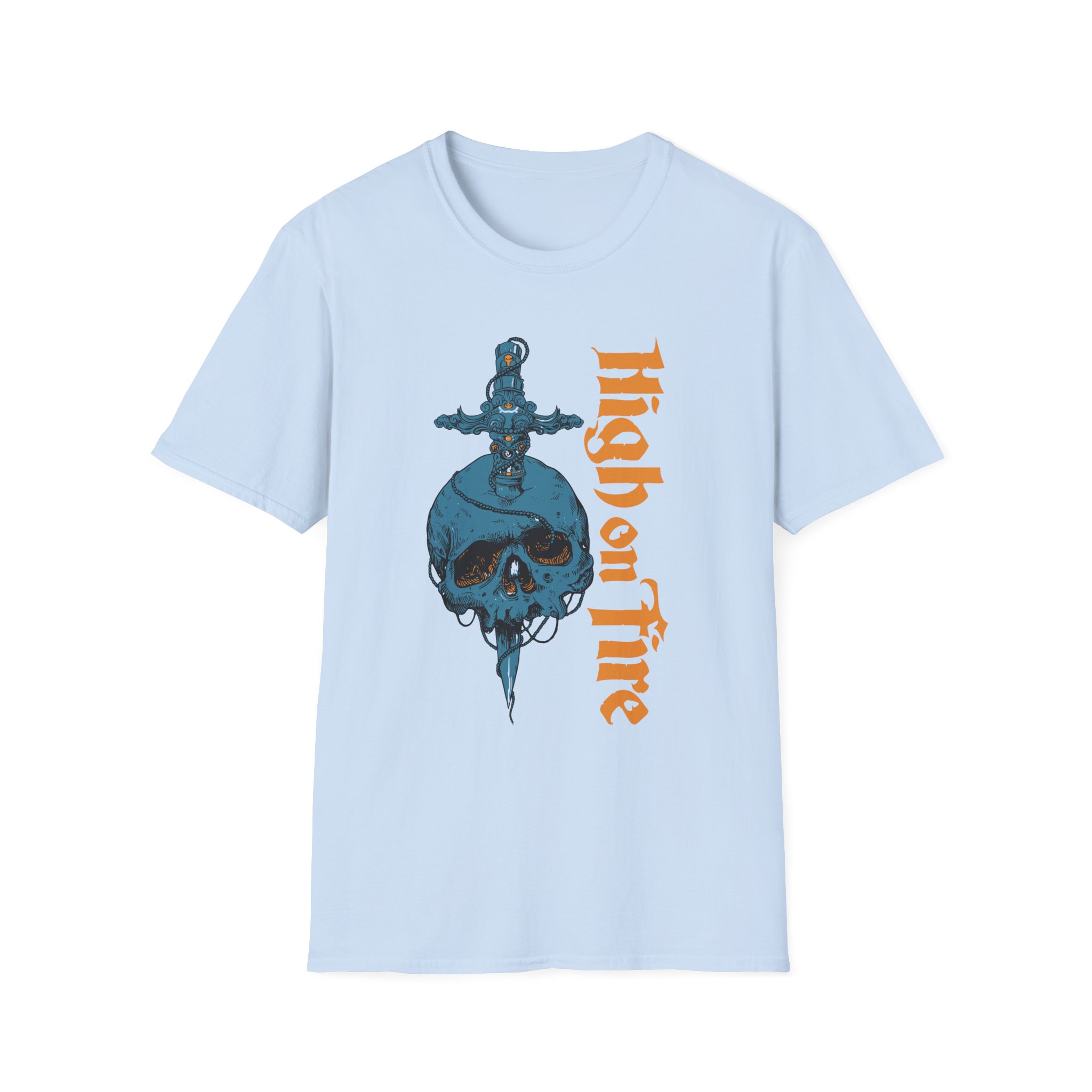High on Fire Skull Knife Unisex Softstyle T-Shirt