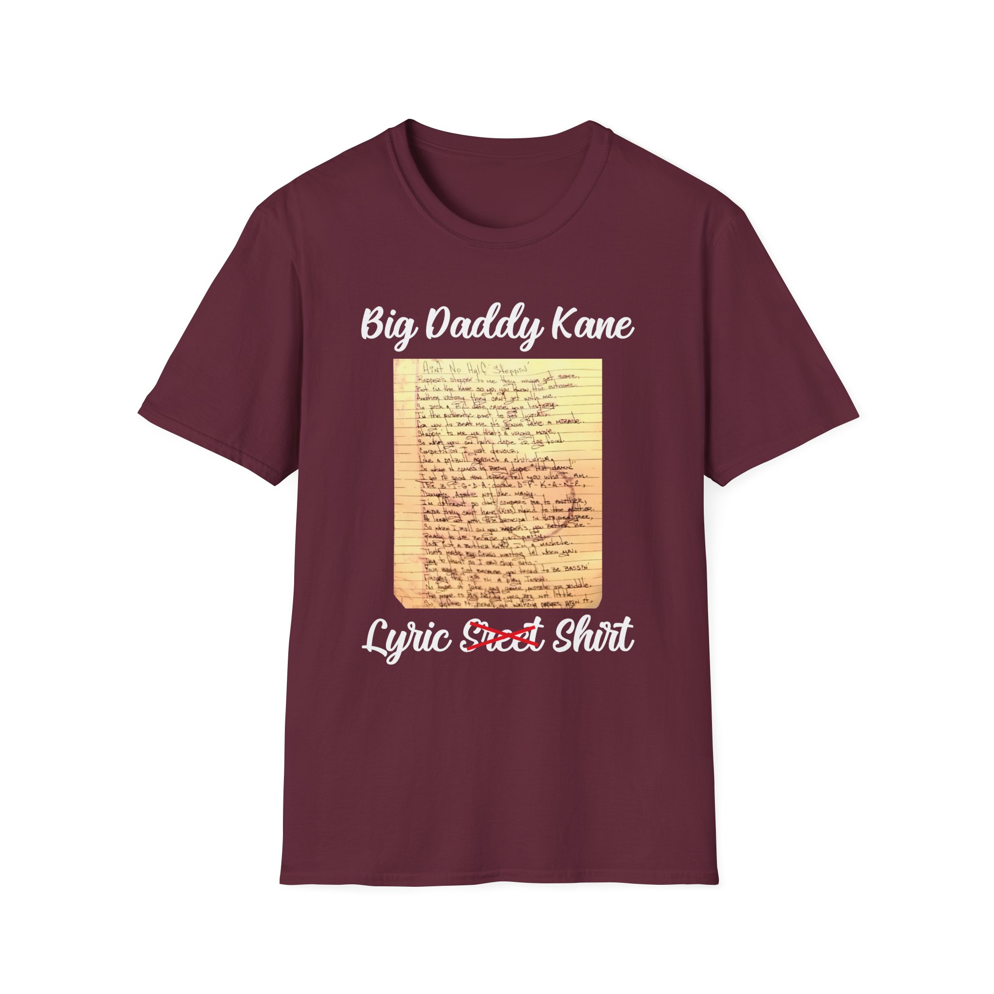 Big Daddy Kane Ain't No Half Steppin Lyric sheet Unisex Softstyle T-Shirt