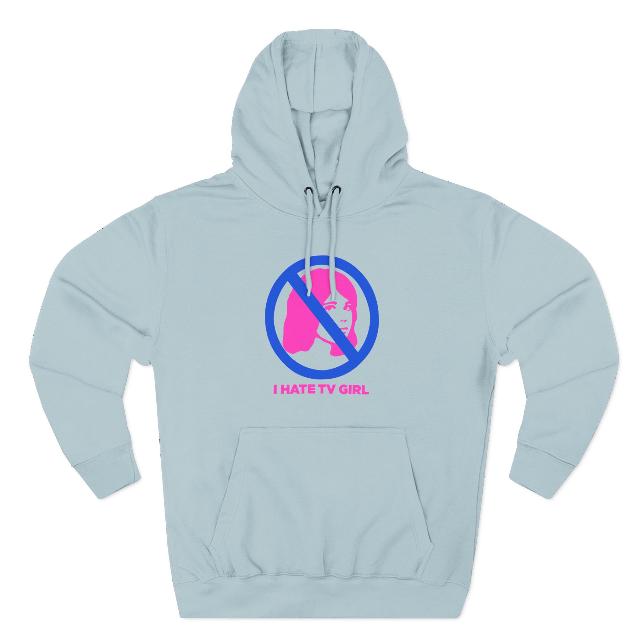 I Hate Tv Girl Three-Panel Fleece Hoodie