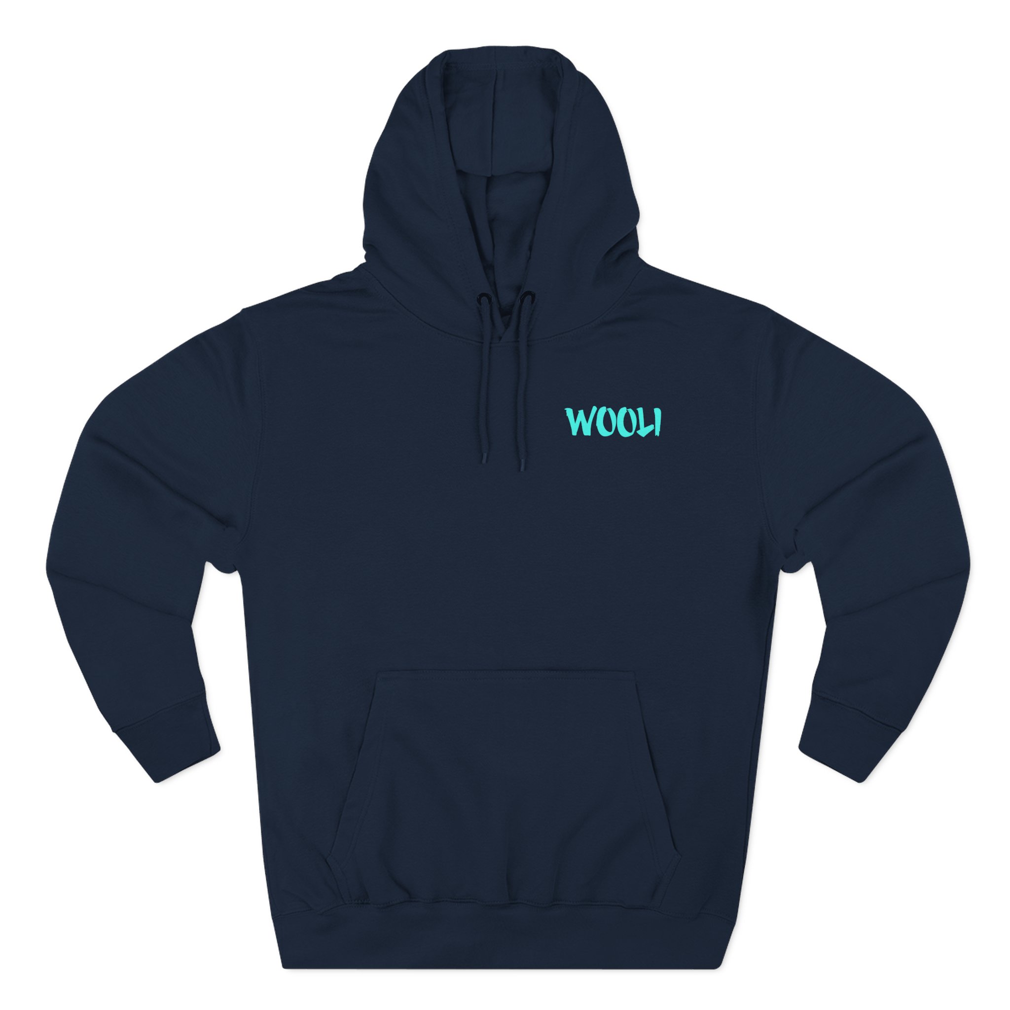 Wooli Teal Three-Panel Fleece Hoodie