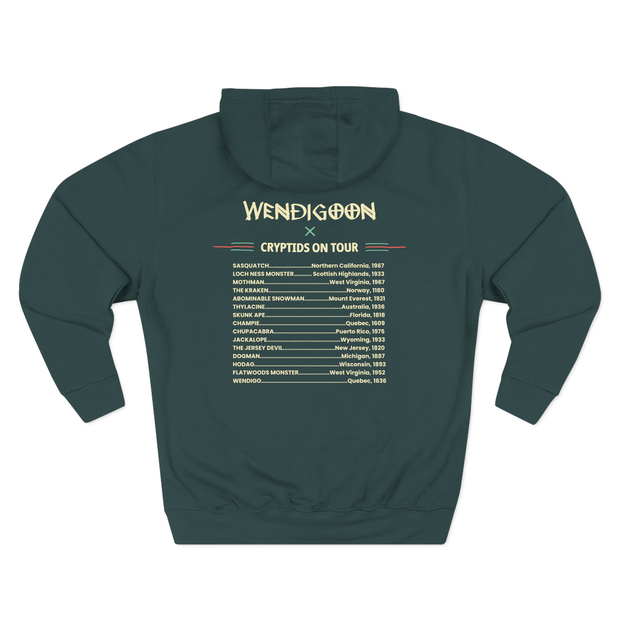 Wendigoon Cryptids on Tour Three-Panel Fleece Hoodie